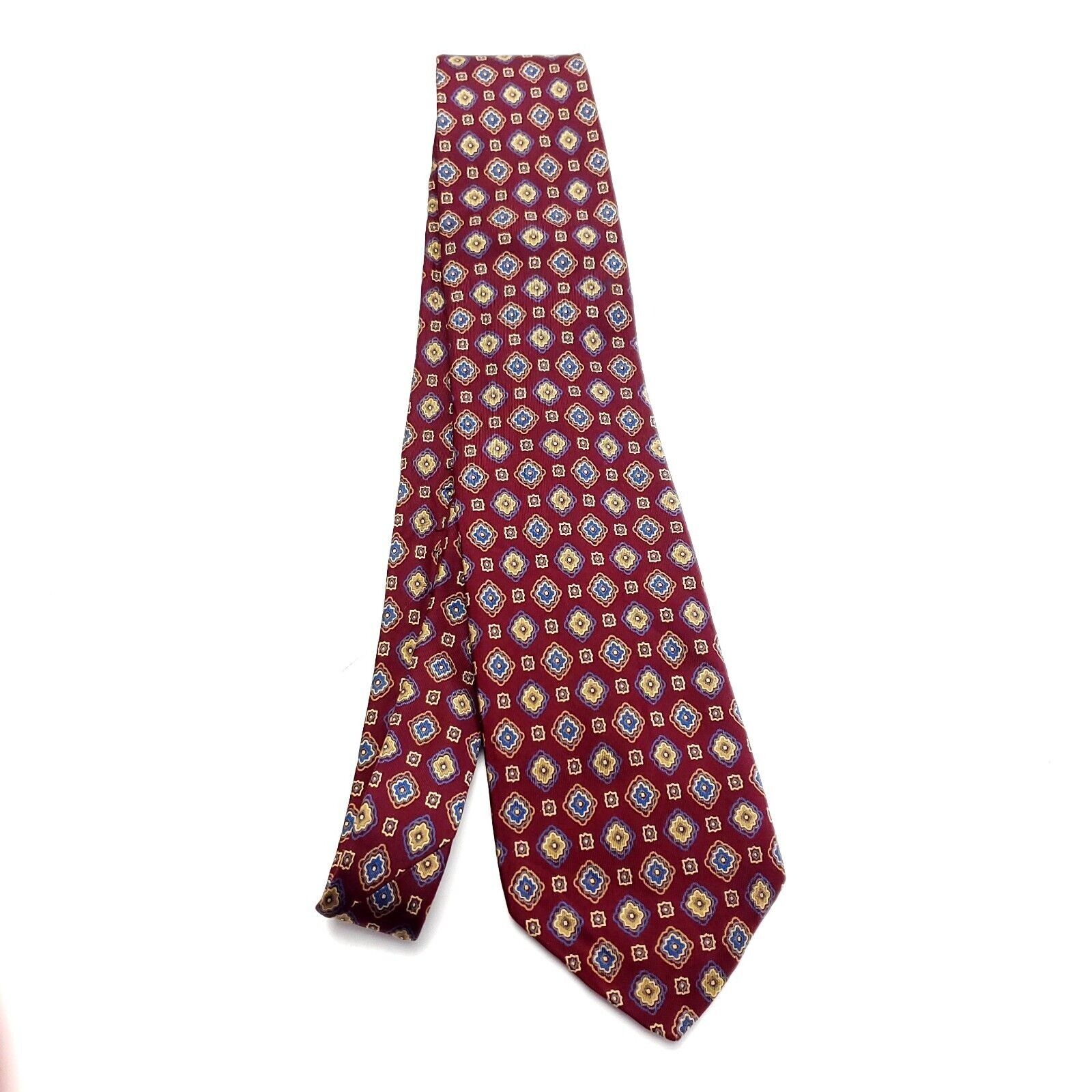 Aquascutum Aquascutum Red Silk Tie Woven Wide Geometric Size ONE SIZE - 5 Thumbnail