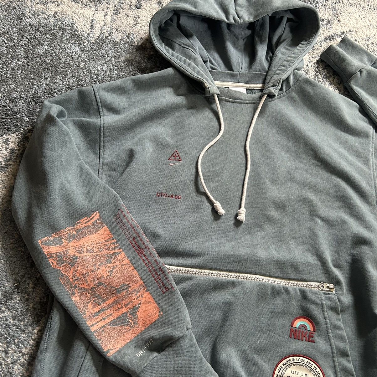 Nike TEAL ACG STANDARD iSSUE AFTERHOOD SWEATSHiRT PREPPY TRAiL Size US L / EU 52-54 / 3 - 4 Thumbnail