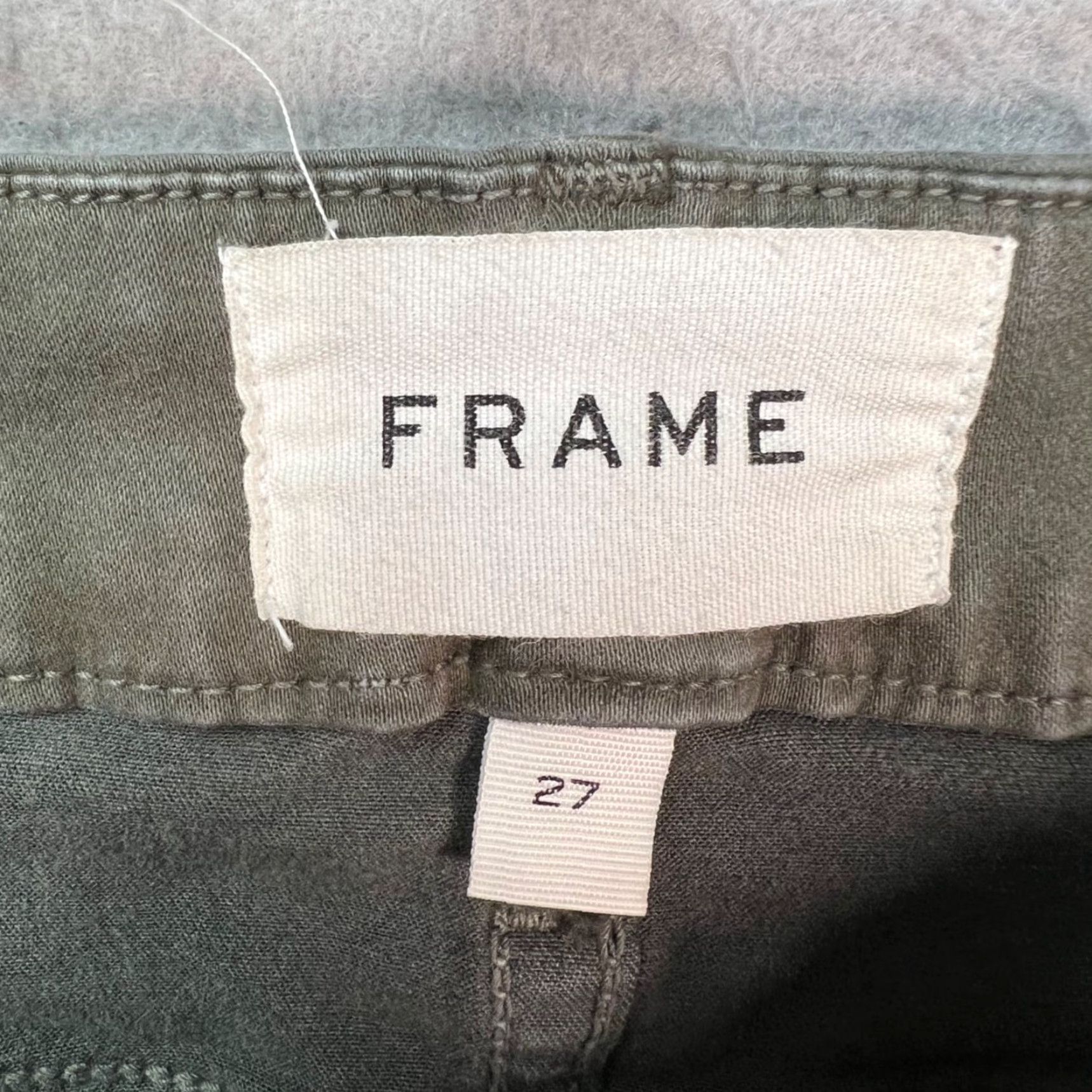 Frame FRAME Womens Size 27 Le Crop Mini Boot Olive Green Denim Jeans Cropped 27 in Inseam 26 in 5-Pocket Stretch Cotton Blend Vintage: No Womens jeans frame Size 27" / US 4 / IT 40 - 3 Thumbnail