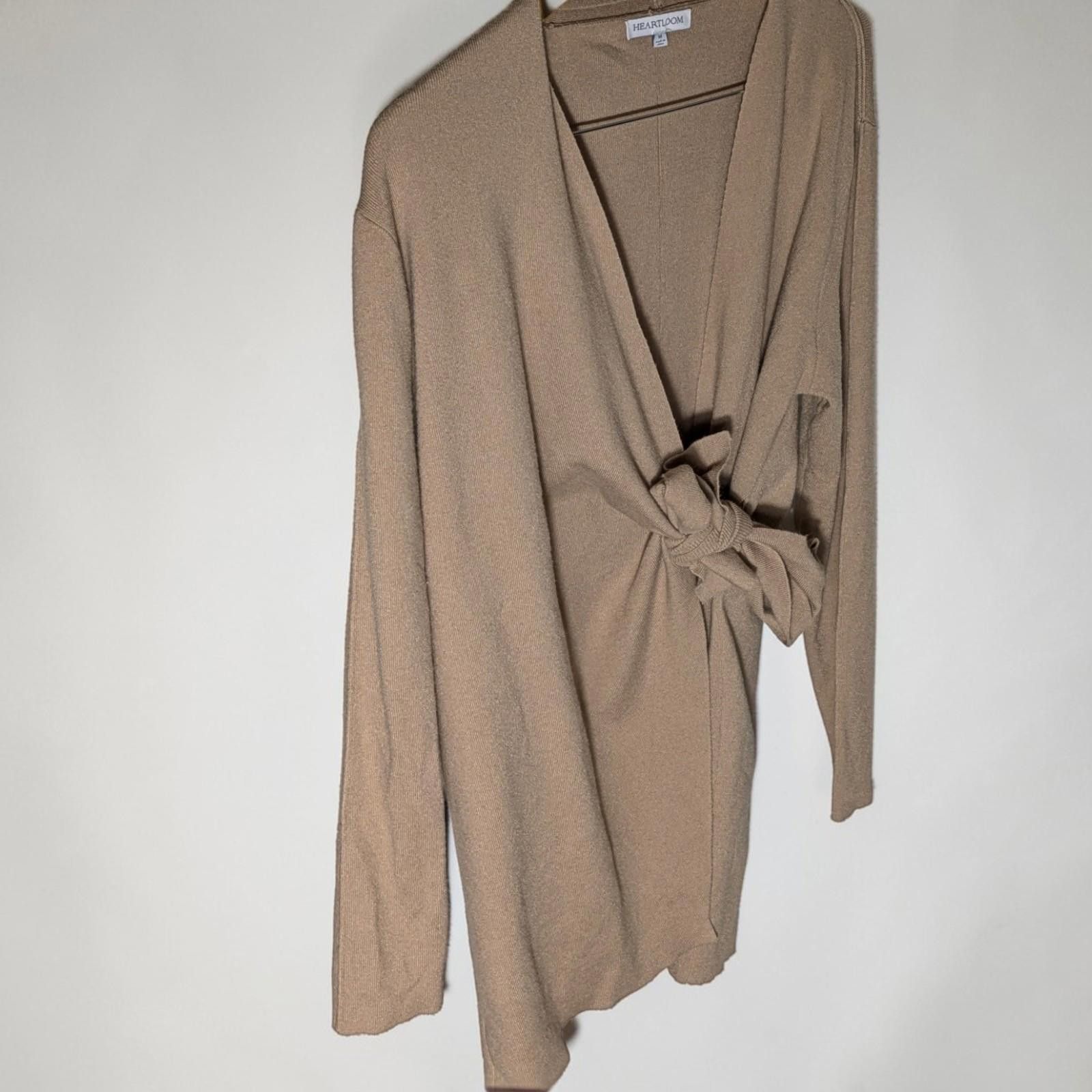 Heartloom Heartloom M Draped Wrap Cardigan Sweater Tan Criss-Cross Size M / US 6-8 / IT 42-44 - 2 Thumbnail