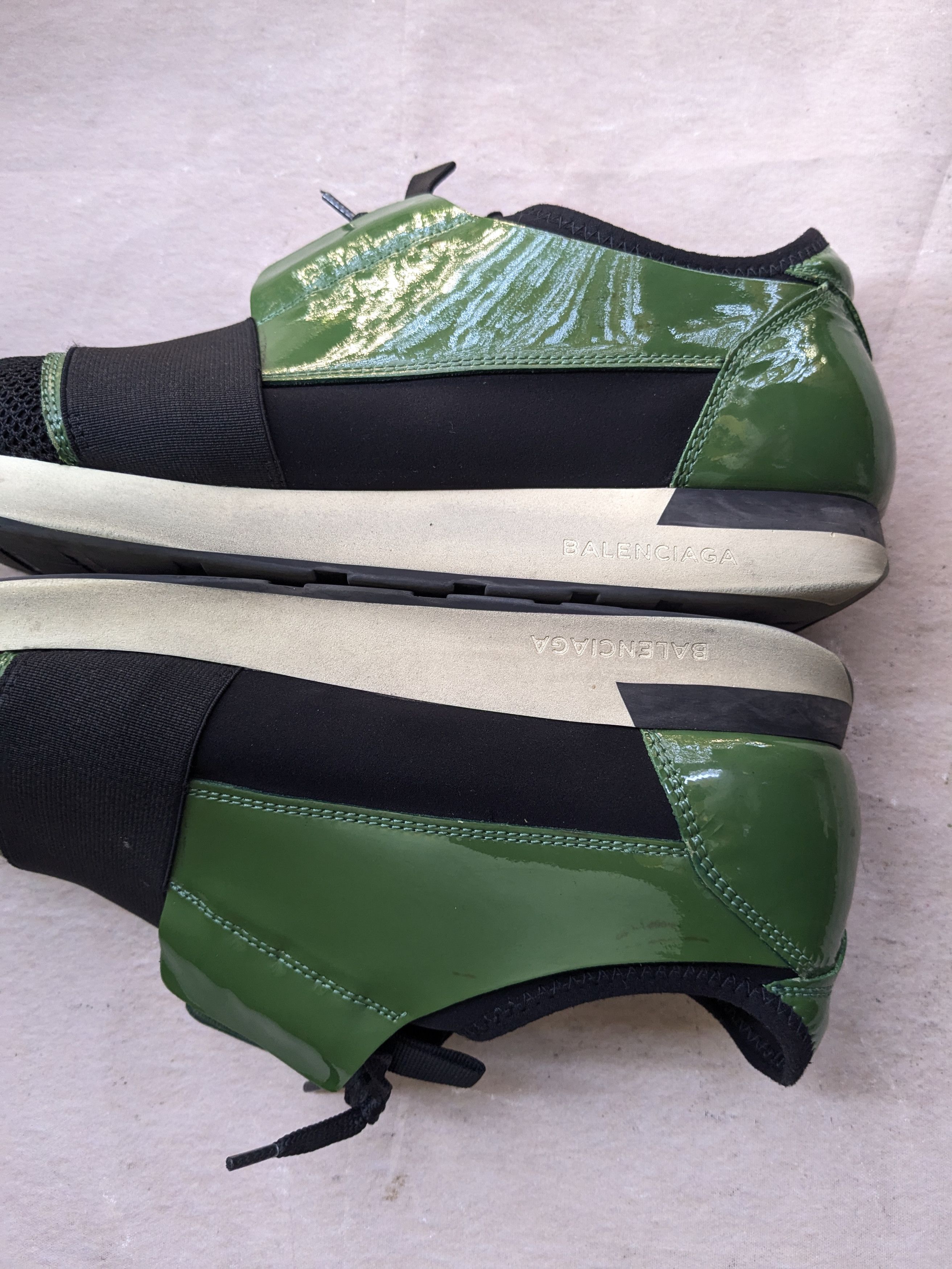 Balenciaga Balenciaga Race Runner Green Black 10 43 Leather Low Tops Size US 10 / EU 43 - 10 Thumbnail