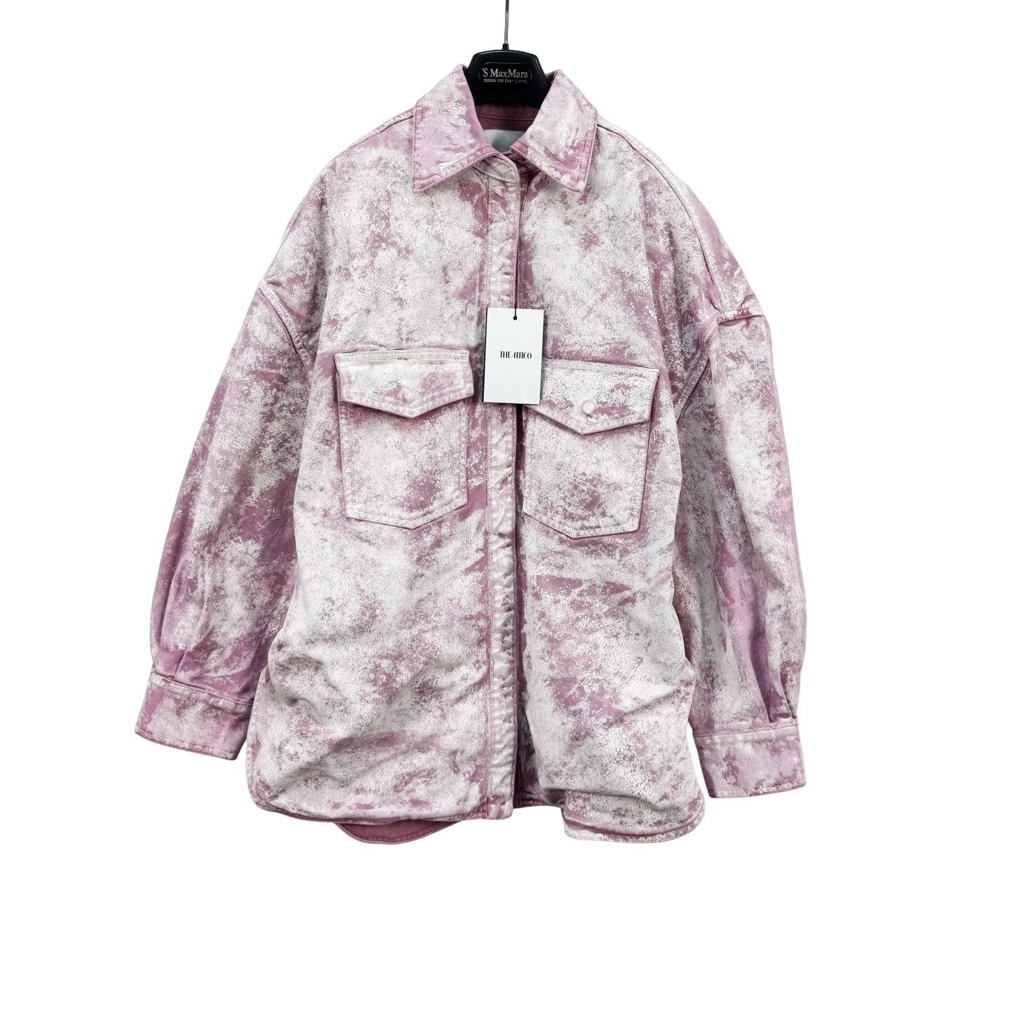 The Attico The Attico Pink Tie-Dye Denim Shirt Jacket 36 Size XS / US 0-2 / IT 36-38 - 1 Thumbnail