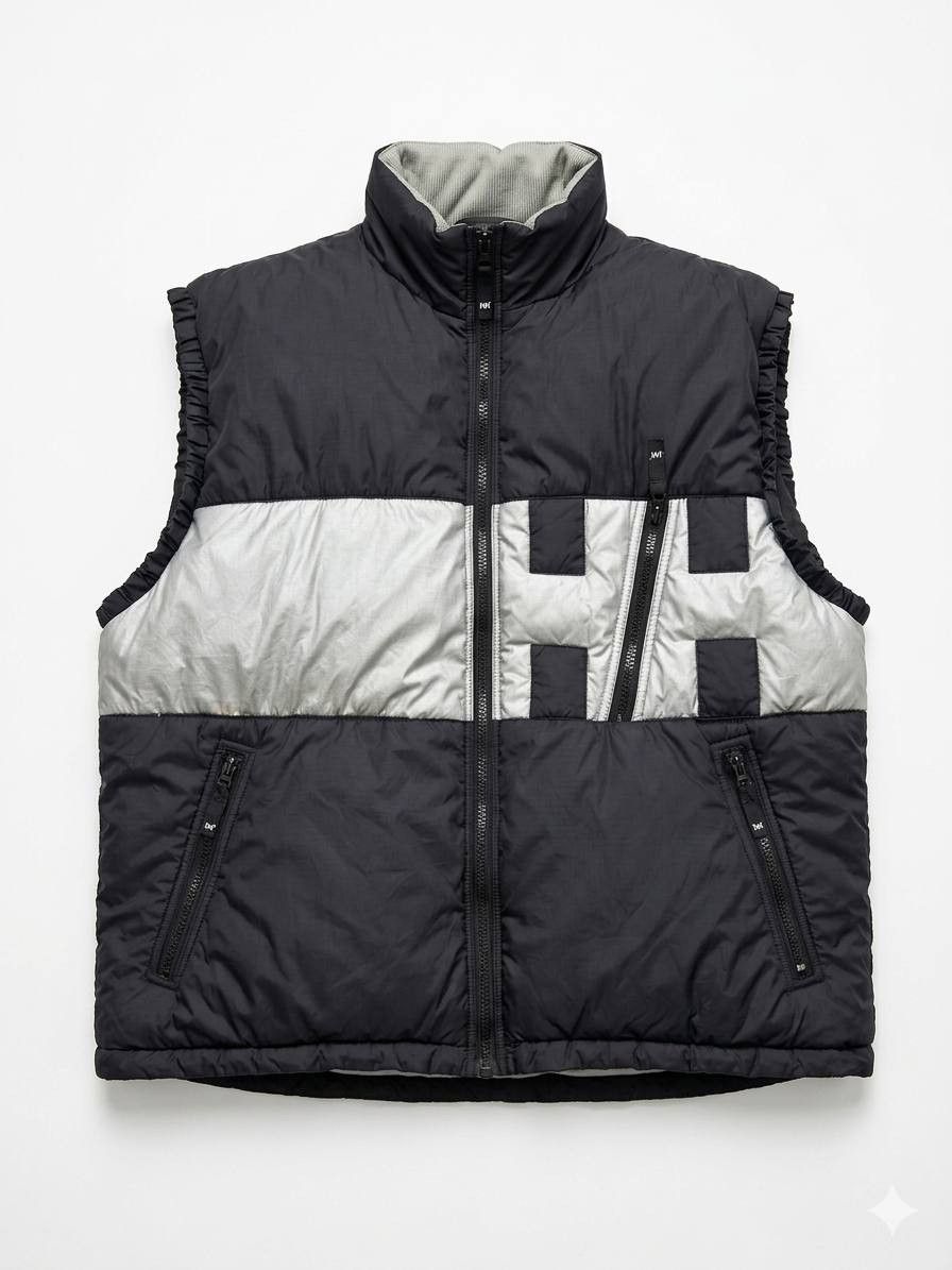 Helly Hansen Vintage Helly Hansen Silver Puffer Vest XL Big Logo Gorpcore Size US XL / EU 56 / 4 - 3 Thumbnail