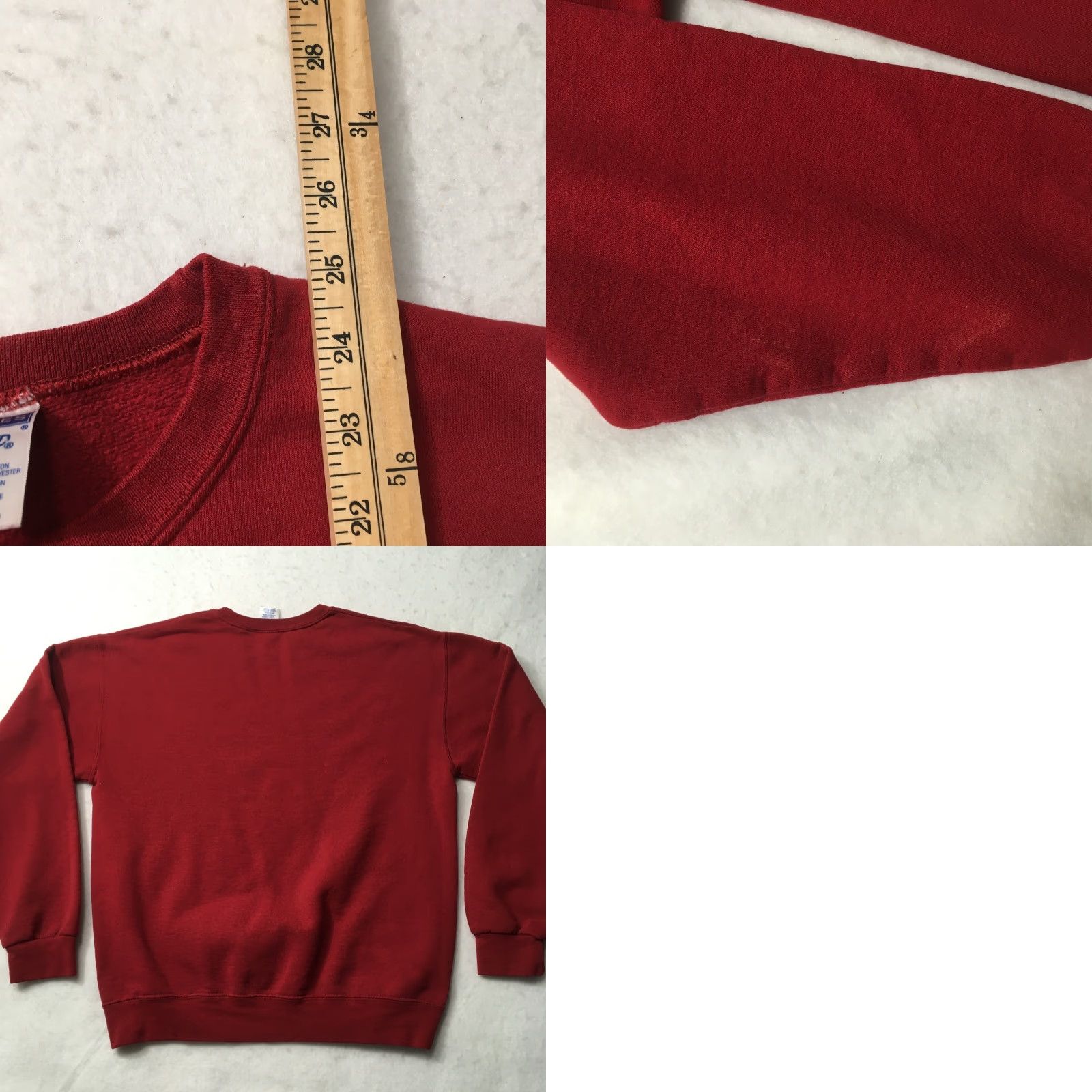 Jerzees VINTAGE Jerzees Sweatshirt 90s Long Sleeve Crew Bible Verse 1 Cor. 15:10 God Burgundy Men M Size US M / EU 48-50 / 2 - 8 Thumbnail