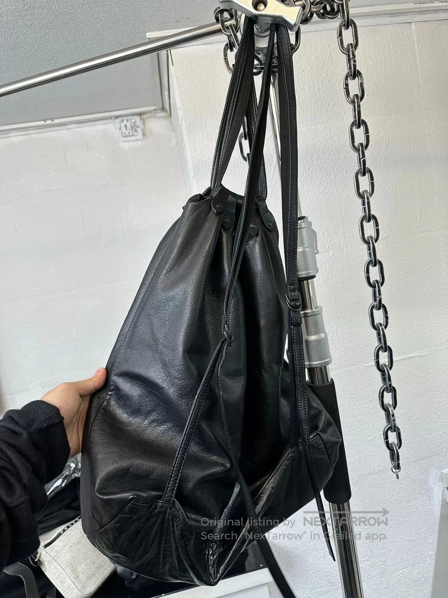 Yohji Yamamoto yohji yamamoto leather drawstring bag. Size ONE SIZE - 8 Thumbnail