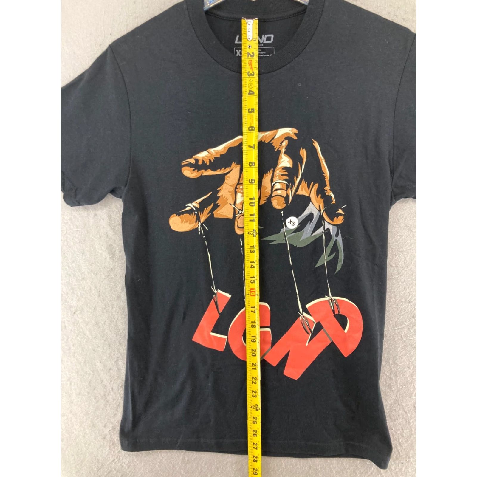 Vintage LGND Mens Band TShirt XS Black Puppet USA PRINTED Shirt XS Mens Black Band LGND Supply Co Size US XS / EU 42 / 0 - 3 Thumbnail