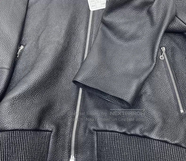 Hermes Hermes Black pebble leather collar zipper leather jacket. Size XS / US 0-2 / IT 36-38 - 4 Thumbnail