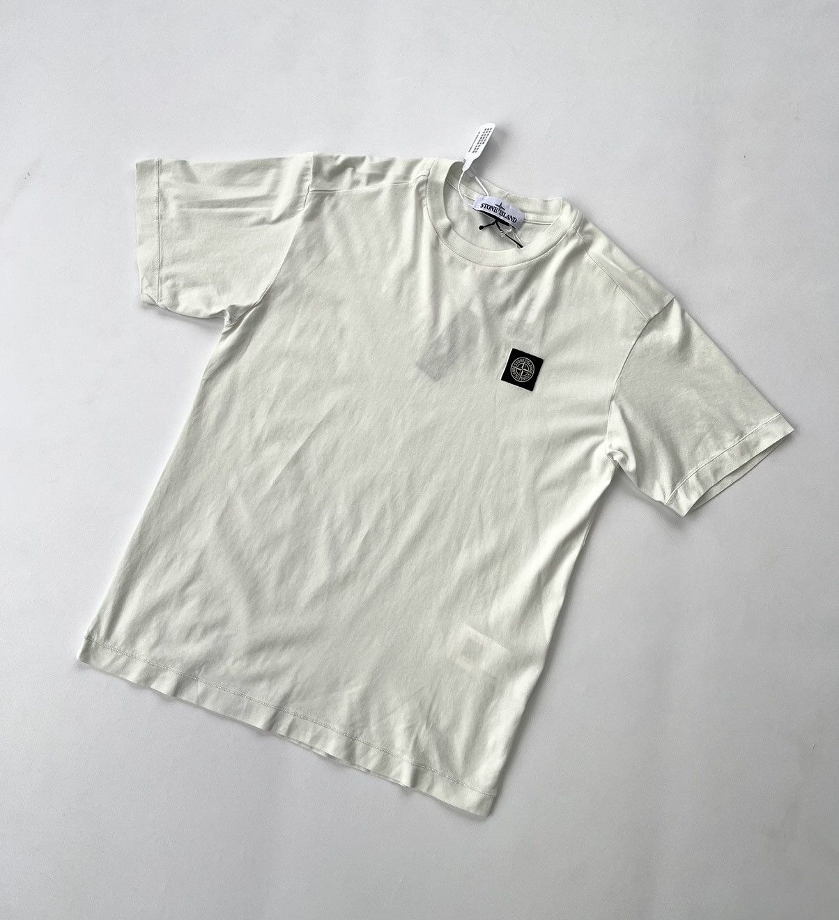 image of Stone Island Patch Program in White Milk, Men's (Size Small)