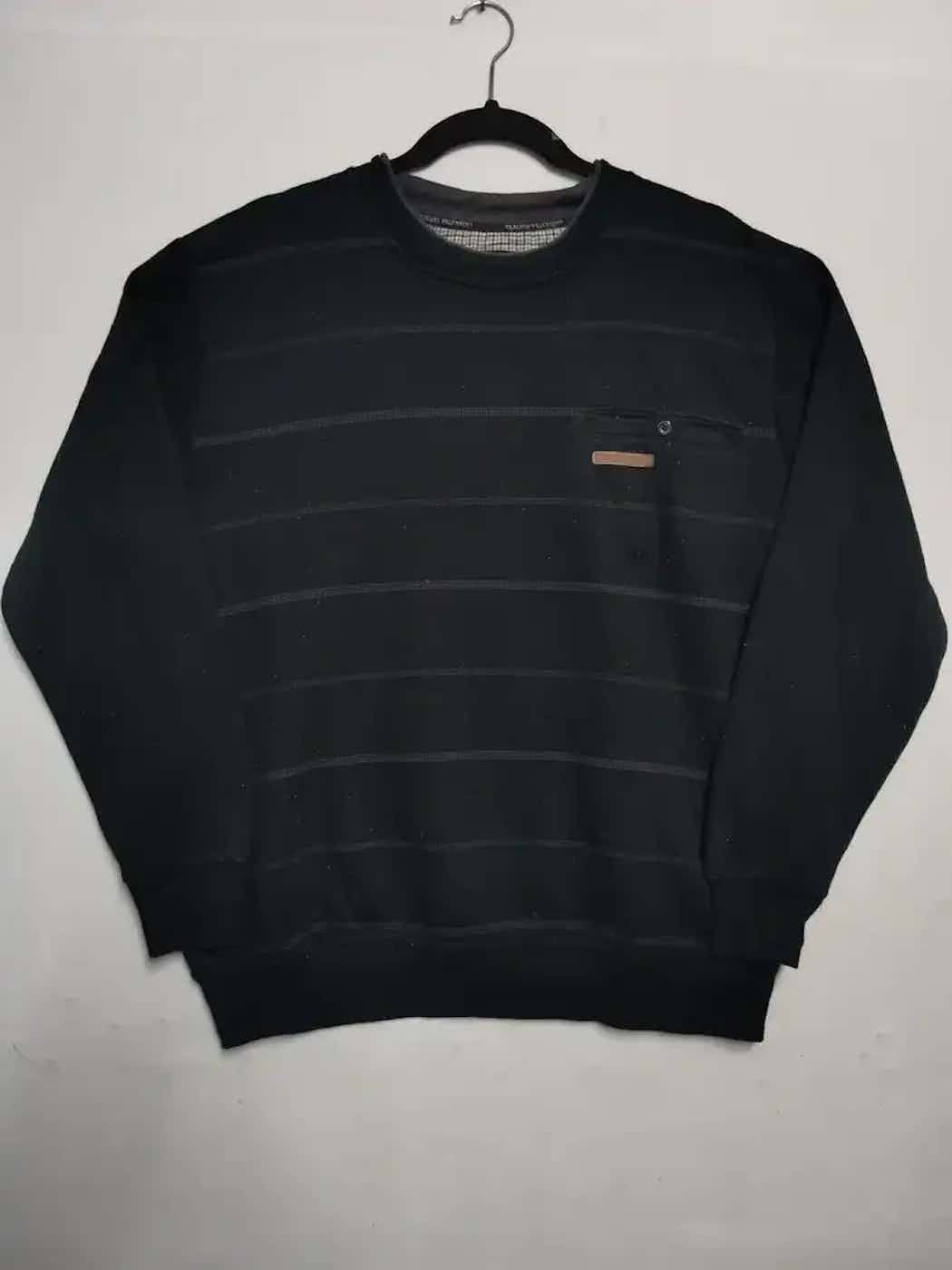 Valentino Vintage Claudio Valentino Stripe Sweatshirt Size US L / EU 52-54 / 3 - 1 Thumbnail