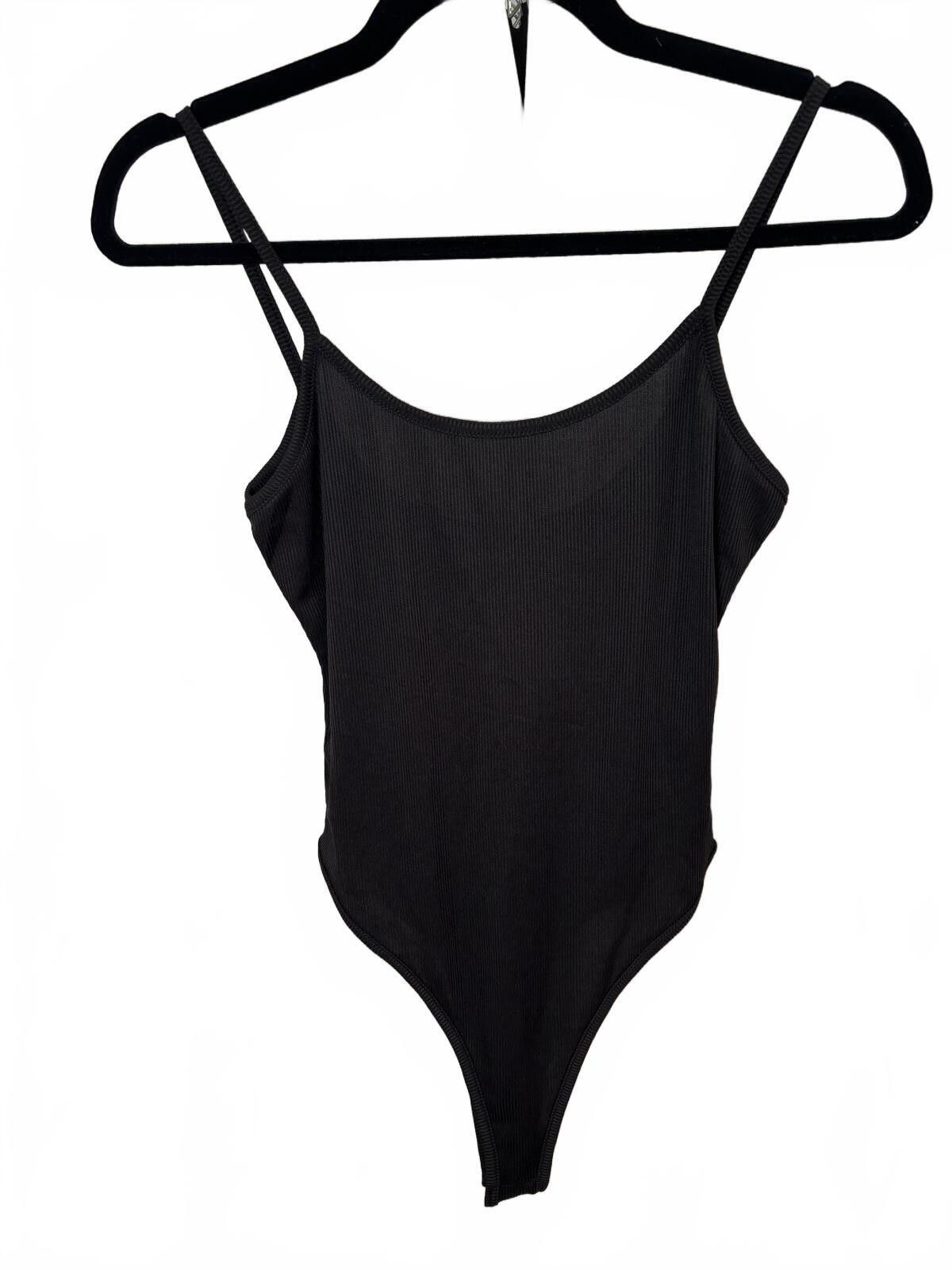 Daily Paper Daisy Black Ribbed Bodysuit Size L Size ONE SIZE - 2 Thumbnail