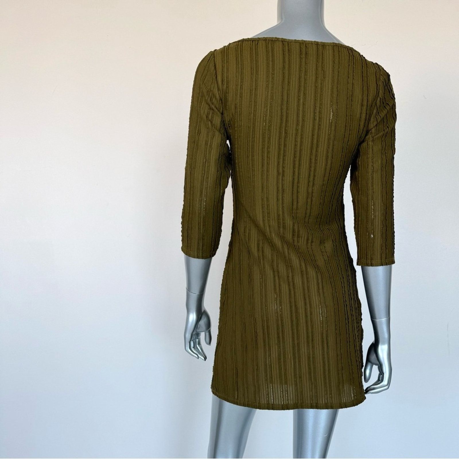 Reformation women ribbed dress in green size S