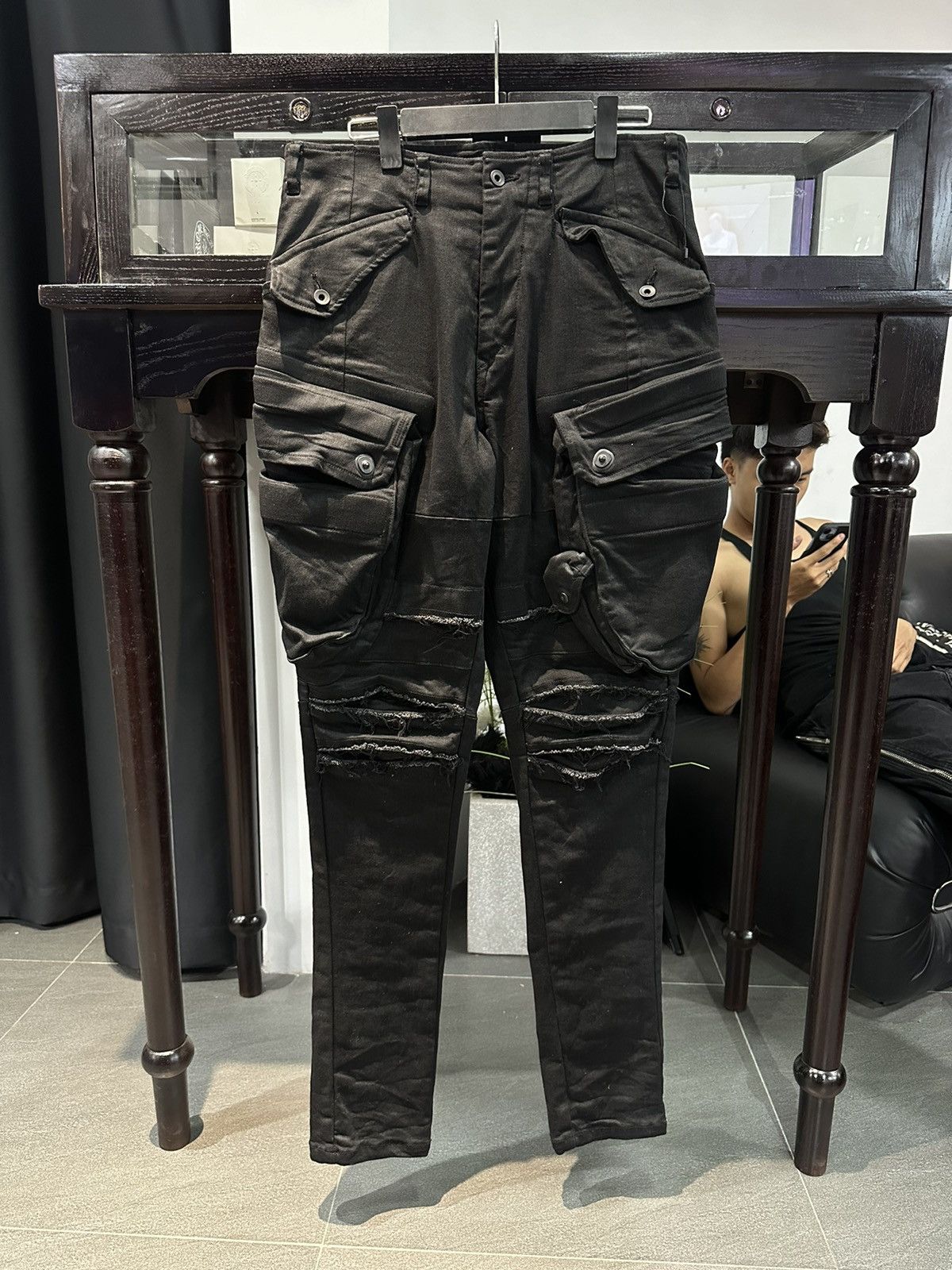 Julius Julius Gas Mask Denim Waxed Cargo Pants Size US 31 - 1 Thumbnail
