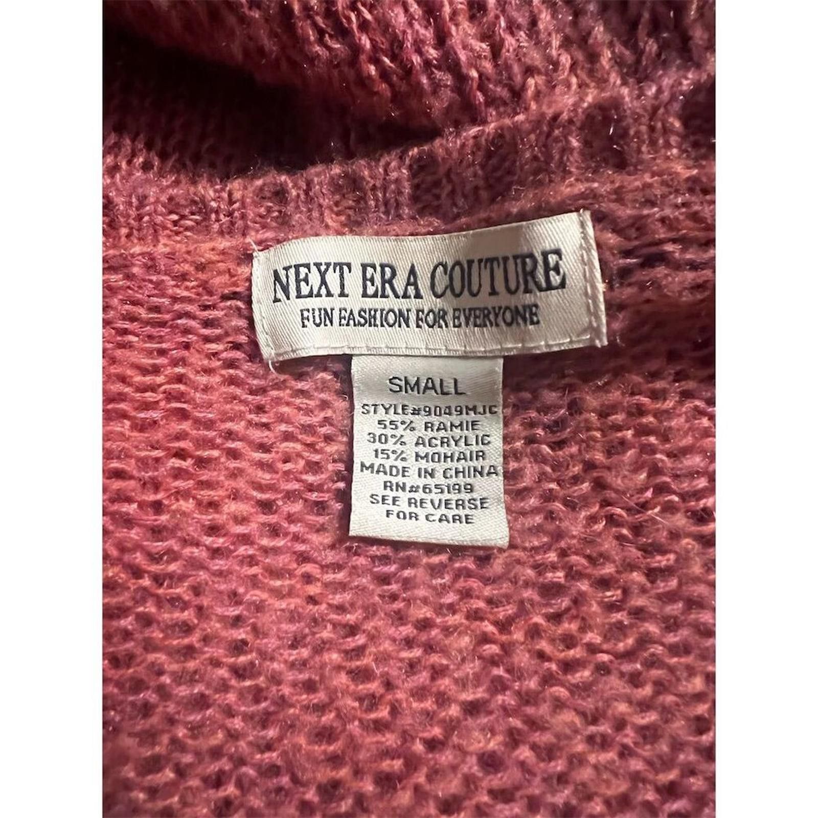 Other Next Era Couture Women's Y2K Pink V-Neck Pullover Sweater S Size S / US 4 / IT 40 - 4 Thumbnail