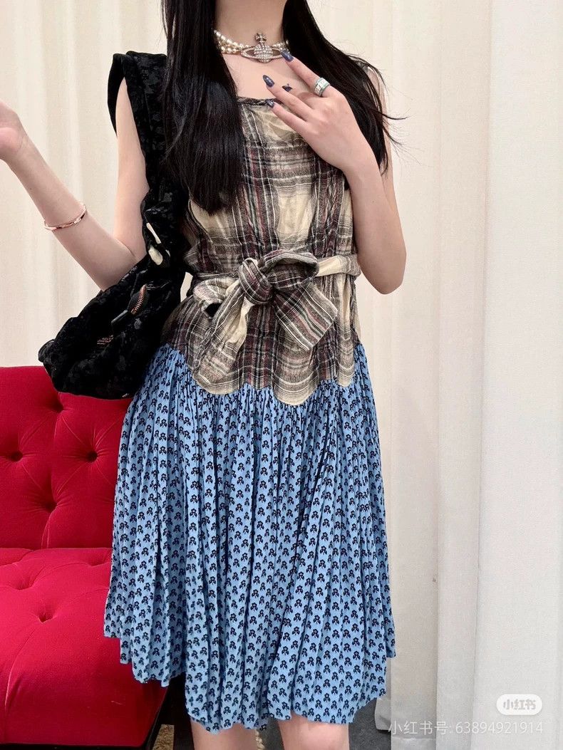 Vivienne Westwood Vivienne Westwood Red and blue checkered dress Size S / US 4 / IT 40 - 5 Thumbnail