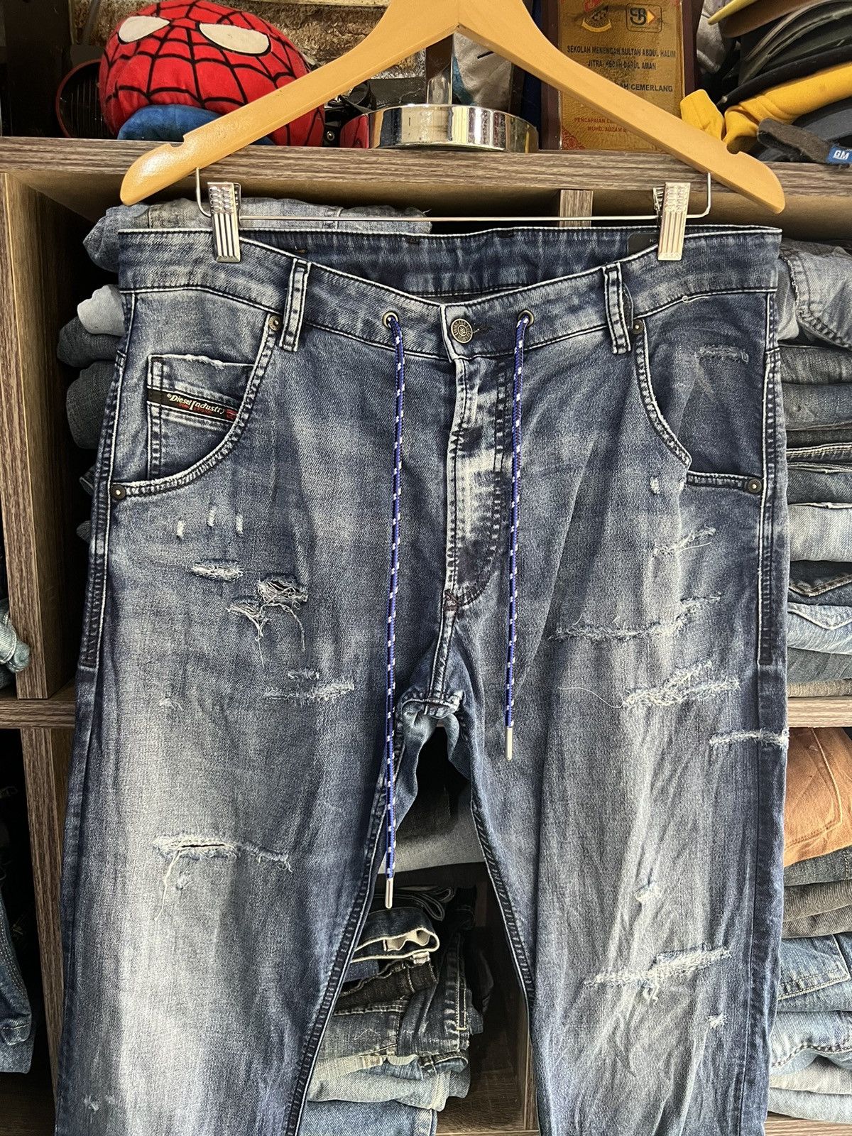 Diesel 🔥Vintage Diesel Stretchable Distressed Denim Sweatpants Size US 36 / EU 52 - 4 Thumbnail