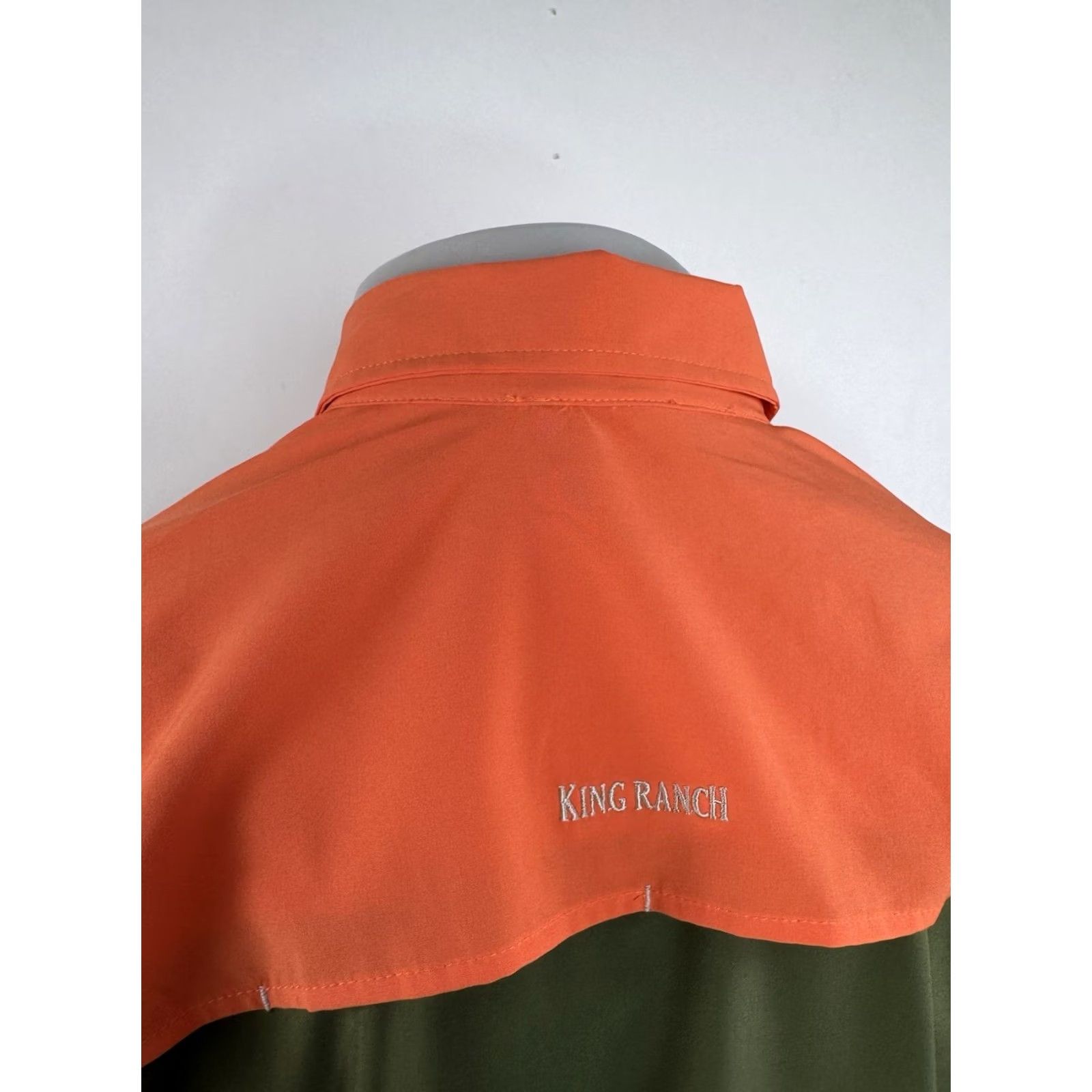 Vintage KING RANCH - Vented Mens L Performance Fishing Hunting Safety Shirt - EXCELLENT Shirt Mens L Green Orange 90s B11 Size US L / EU 52-54 / 3 - 5 Thumbnail