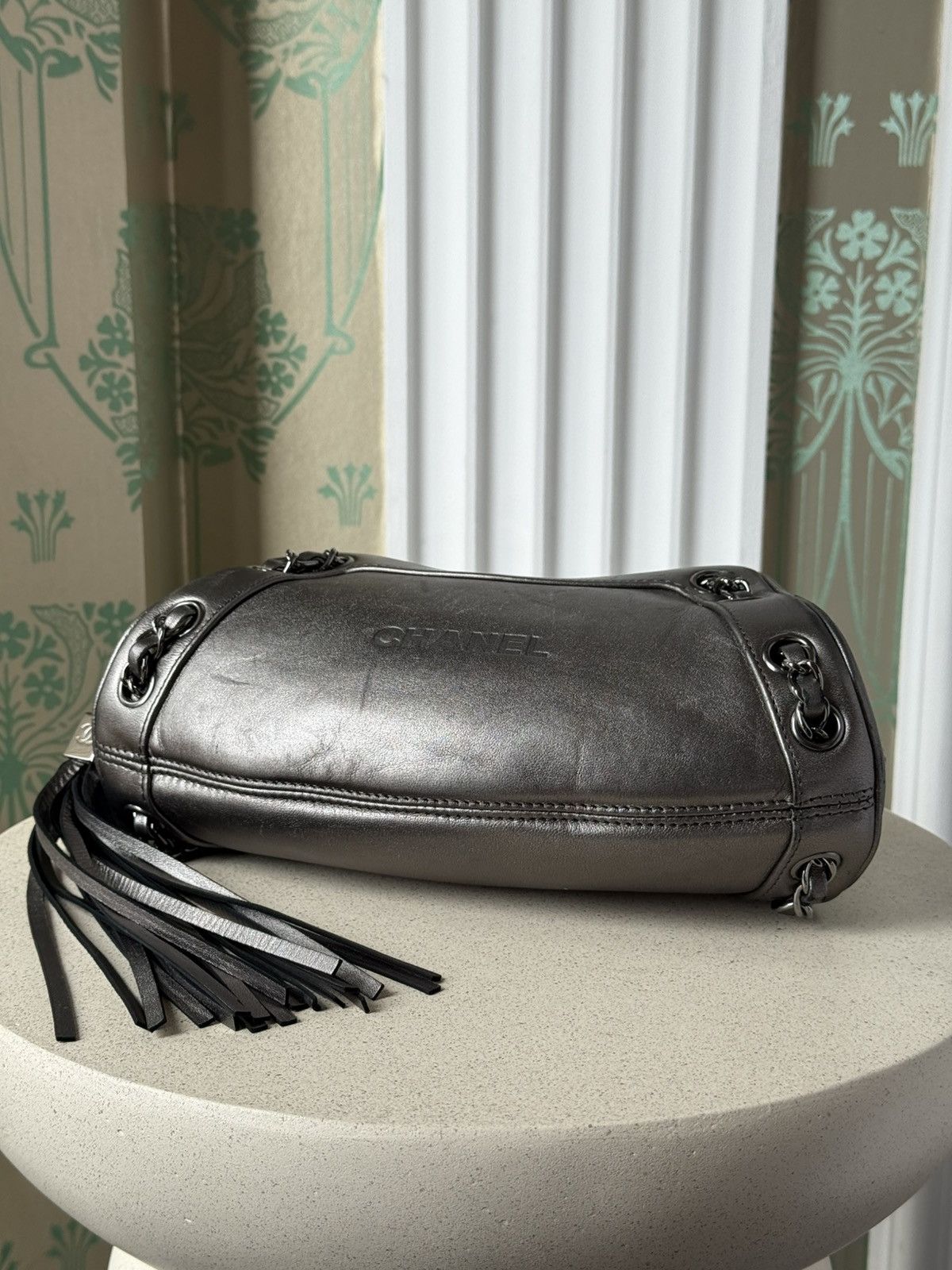 Chanel 2003 Chanel Small Metallic Leather Tassel Baguette Bag Size ONE SIZE - 12 Thumbnail