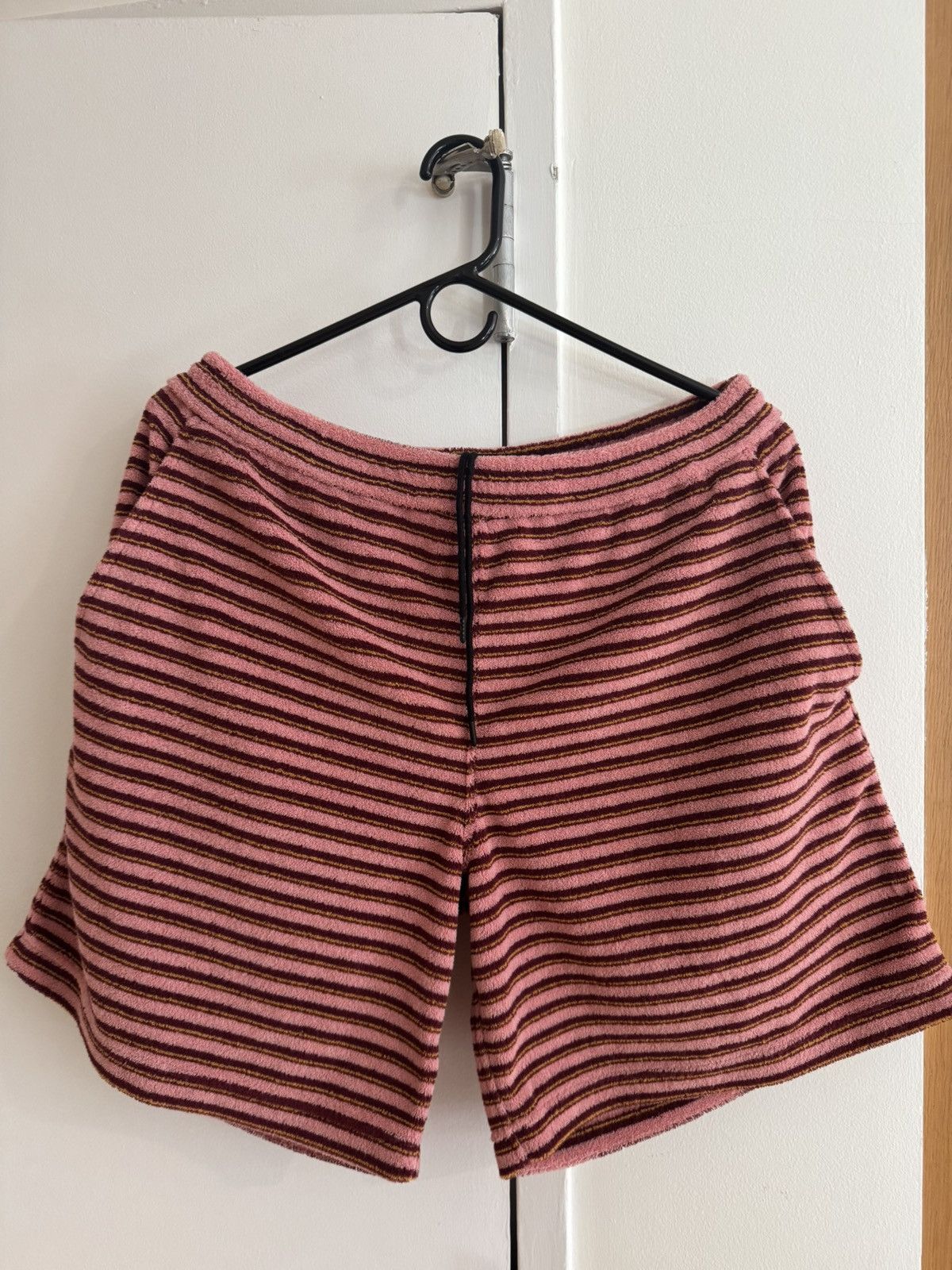 Striped terry cloth shorts