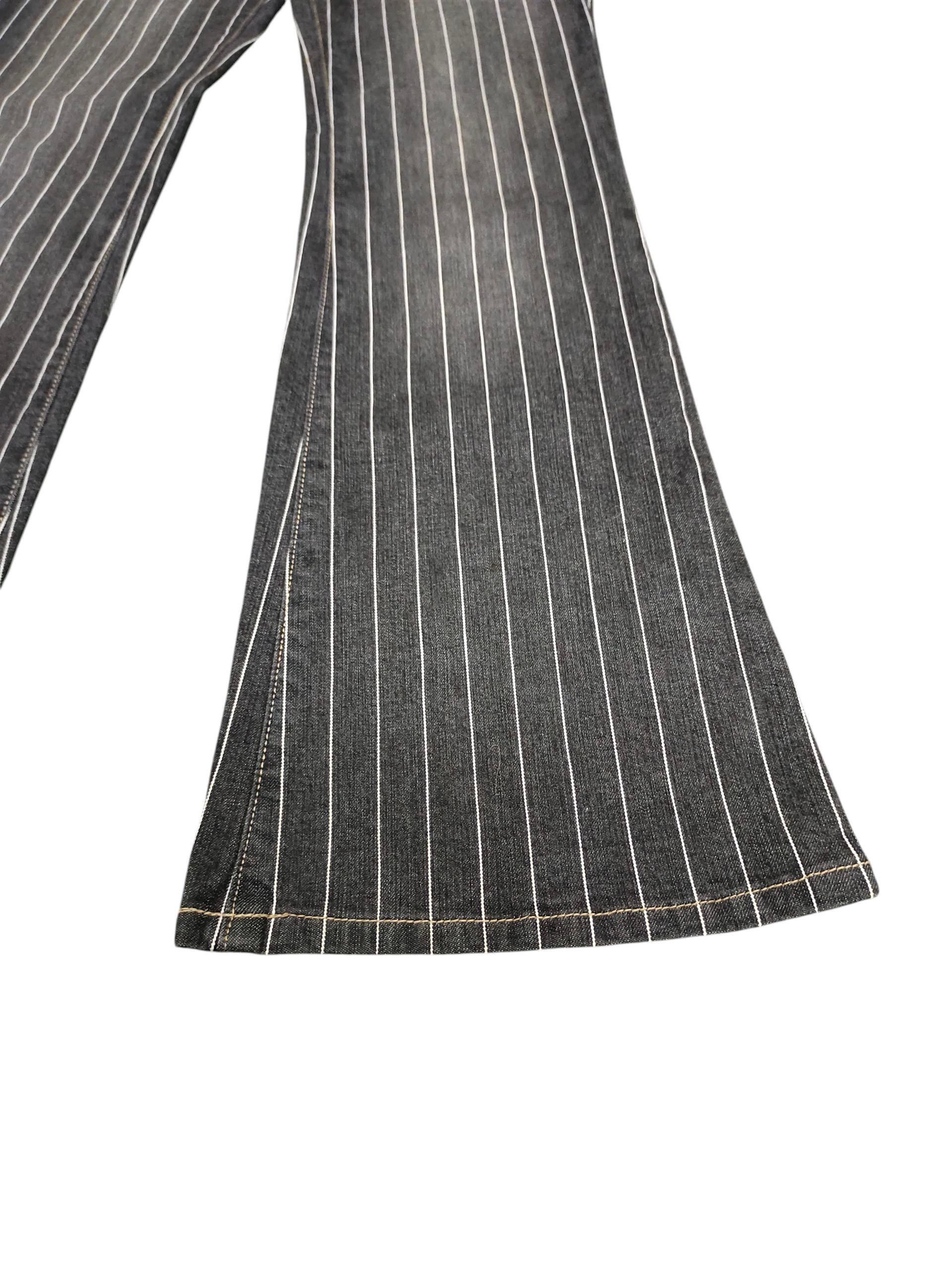 Hysteric Glamour Flare Jeans Oririn Japan Striped Black Denim Bootcut Y2k Size US 28 / EU 44 - 5 Thumbnail