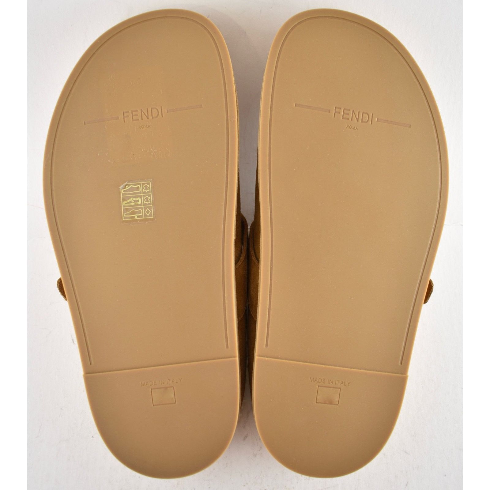 Fendi Fendi Feel Mules Caramel Brown Suede Shearling FF Gold Logo Size US 12 / IT 42 - 14 Thumbnail