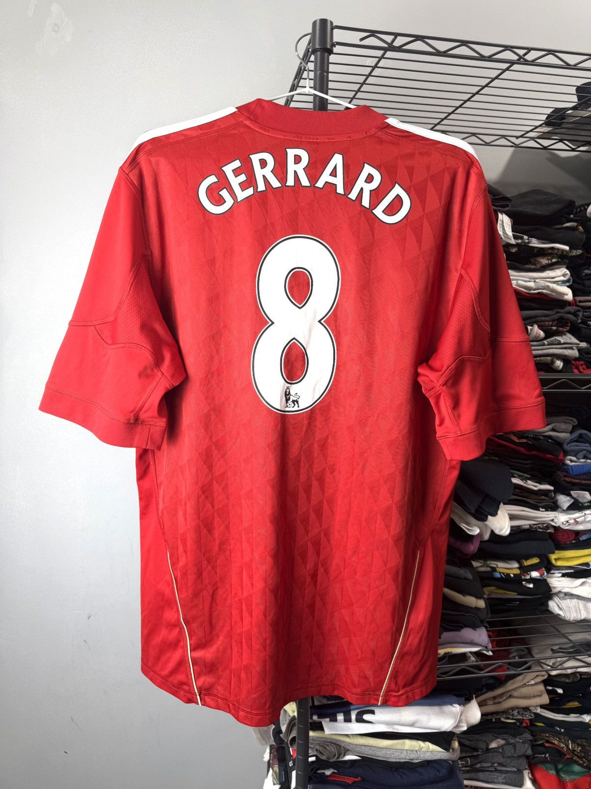 Adidas 2010 Adidas Liverpool Gerrard 8 Number Soccer Jersey Size US L / EU 52-54 / 3 - 2 Thumbnail