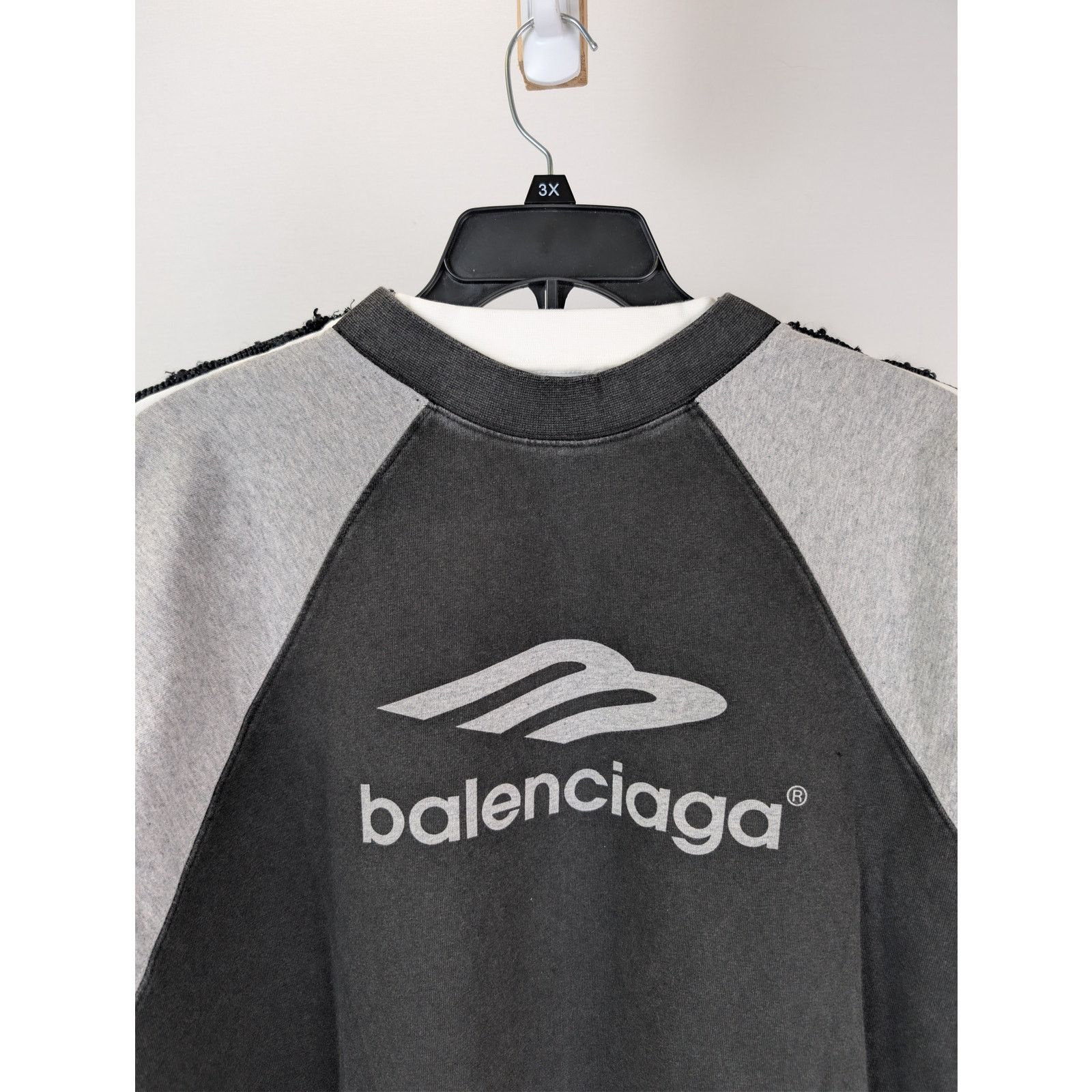 Balenciaga o1rshd1 Cotton Hybride Large Sweater T-Shirt in Black Size US L / EU 52-54 / 3 - 12 Thumbnail