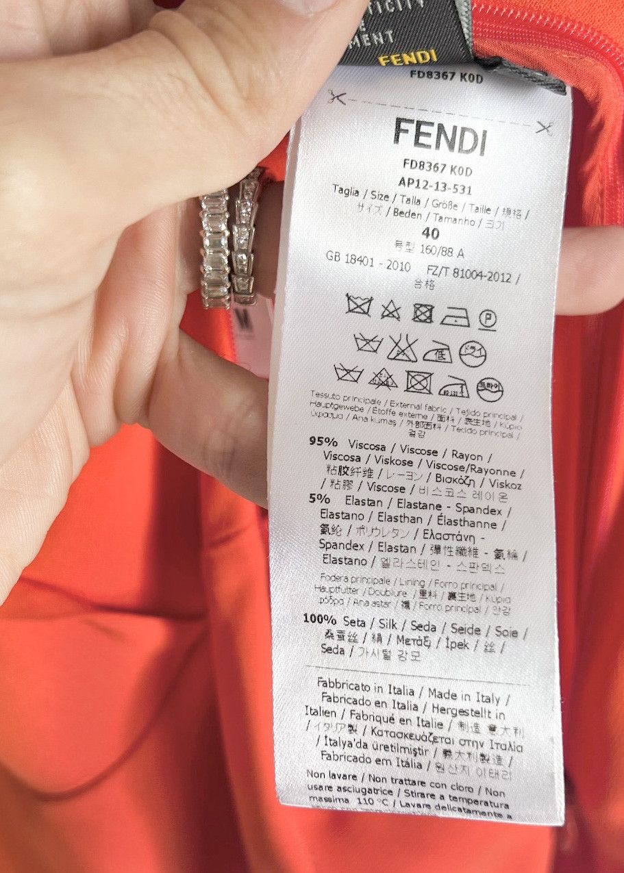 Fendi Fendi Orange Ruffle Details Midi Dress Size S / US 4 / IT 40 - 8 Thumbnail
