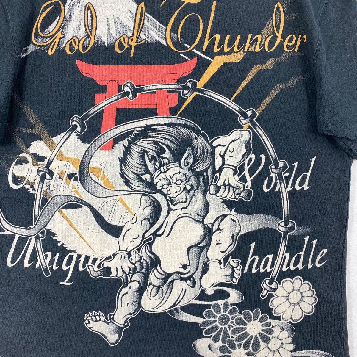 Japanese Brand KARAKURI TAMASHI God Of Thunder Japanese Oriental Tee Size US L / EU 52-54 / 3 - 2 Thumbnail