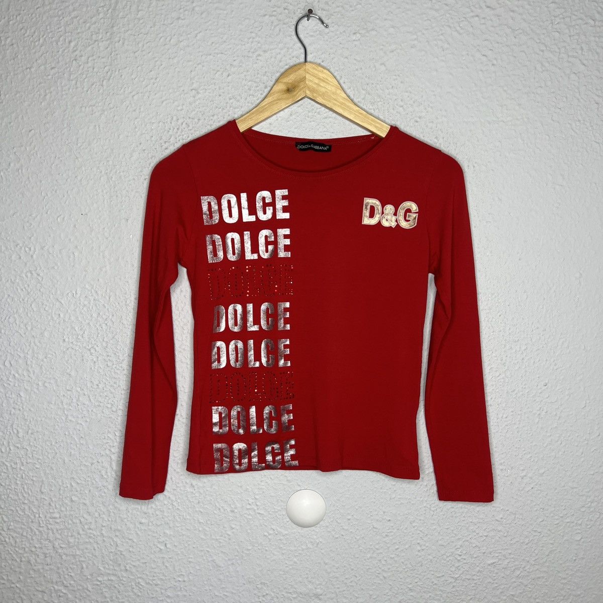 Dolce & Gabbana Vintage Dolce Gabbana D&G Blouse Longsleeve Top Red Tshirt Size XS / US 0-2 / IT 36-38 - 1 Thumbnail