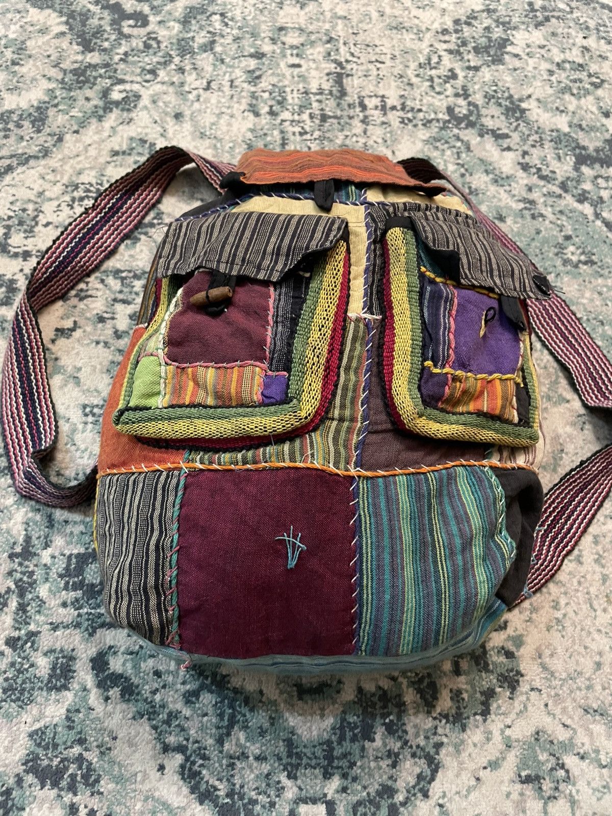 Handmade × Japanese Brand Sashiko Boro Hand Made Inspired Bag Size ONE SIZE - 7 Thumbnail