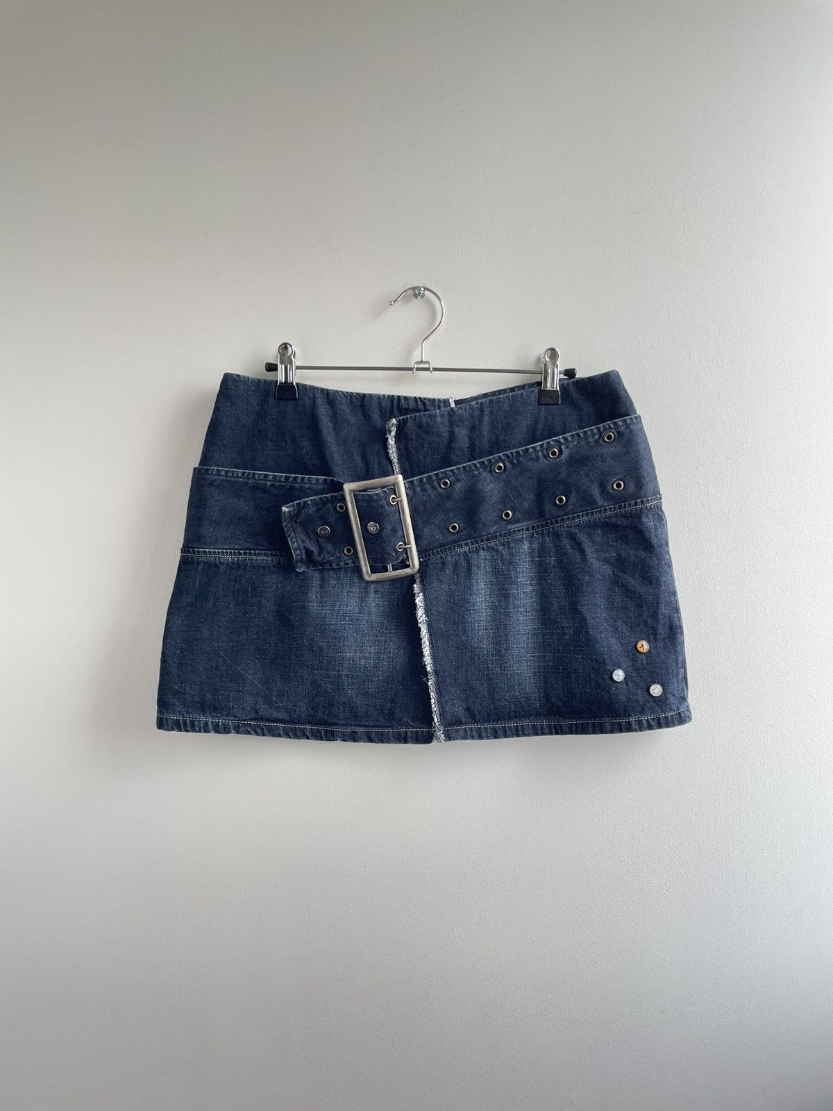 Diesel Denim Mini Skirt With Buckle Size 30" / US 8 / IT 44 - 1 Thumbnail