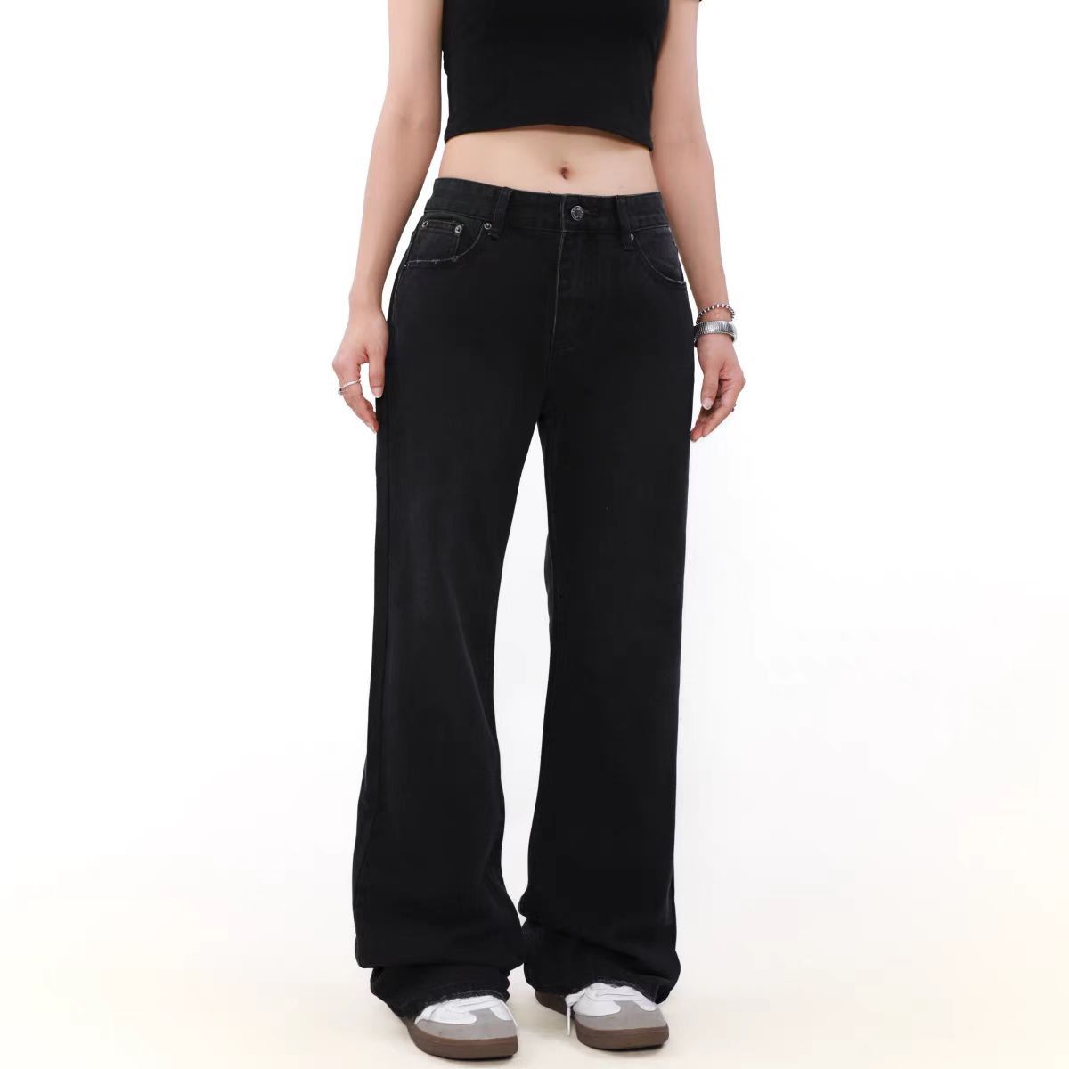 Japanese Brand × Jean Vintage frayed black micro flare jeans Size US 30 / EU 46 - 4 Thumbnail