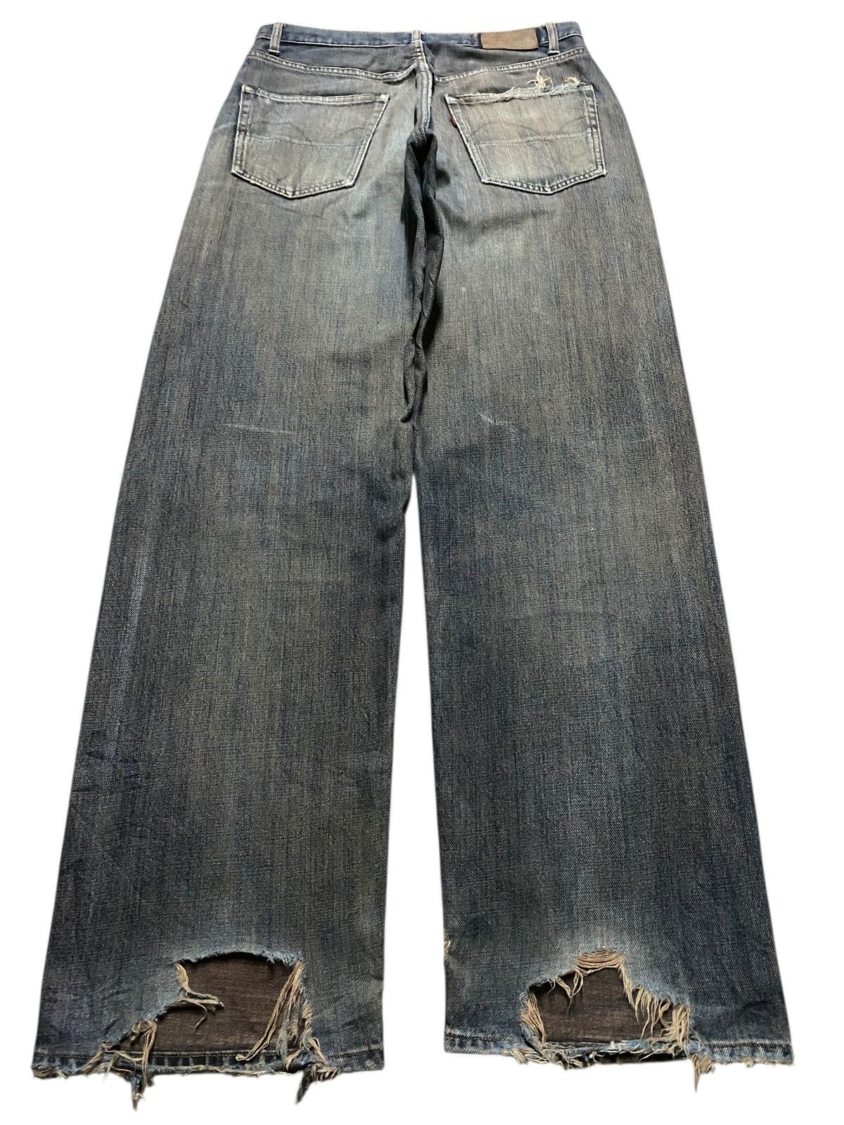 Japanese Brand Vintage Gold Rush Mud Wash Distressed Baggy Jeans Size US 31 - 2 Thumbnail