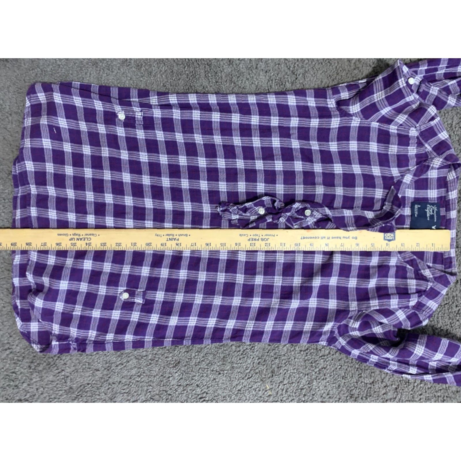 American Eagle Outfitters American Eagle Women's Plaid Blouse Size 2 Purple White 1/2 Button Long Sleeve Classic Fit Size XS / US 0-2 / IT 36-38 - 5 Thumbnail