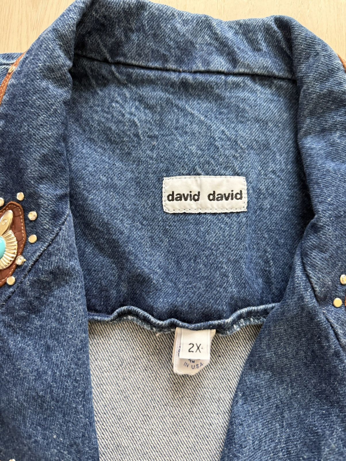 Vintage Vintage David David Denim Western Denim Jacket Blazer Sz 2XL Size XXL / US 16-18 / IT 52-54 - 7 Thumbnail