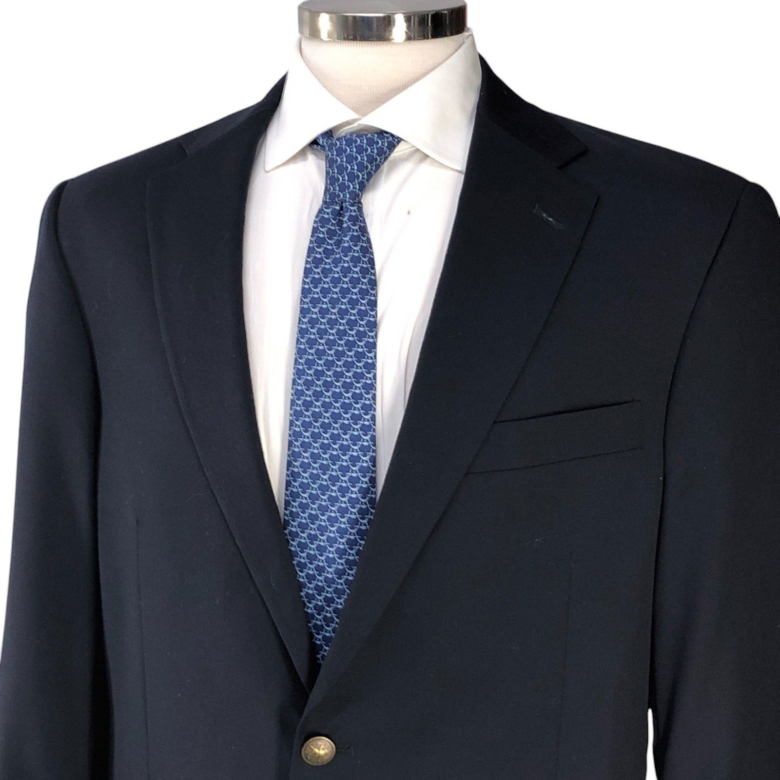 Hart Schaffner Marx Hart Schaffner Marx HSM Size 42L Blazer Navy Bronze Button Size 42L - 2 Thumbnail