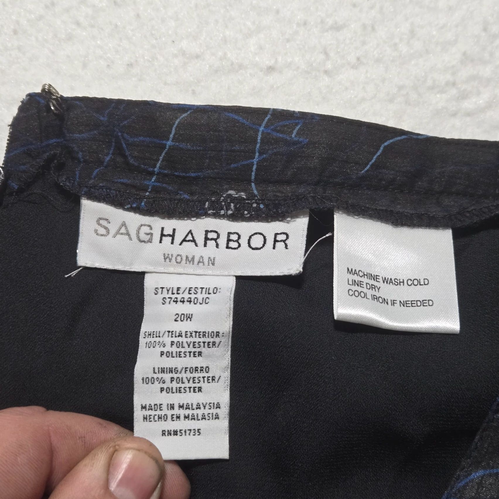 Vintage Sag Harbor Skirt Women Long Pleated Size 20W Navy Blue Floral Print 20W Womens Skirt Size 42" / US 20 - 3 Thumbnail