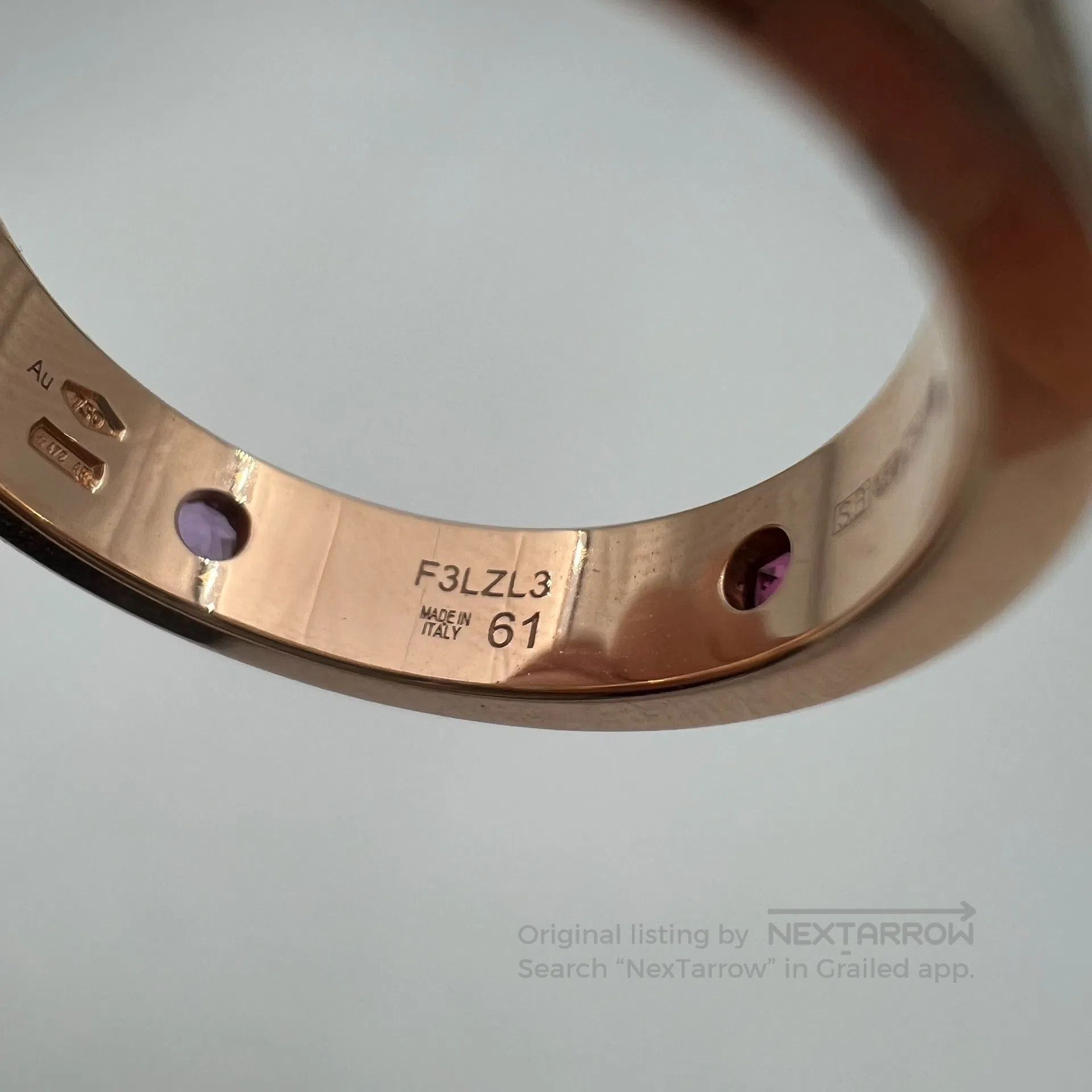 Bvlgari Bvlgari size61 Inlaid diamond ring, 18K rose gold, wide ver Size ONE SIZE - 4 Thumbnail