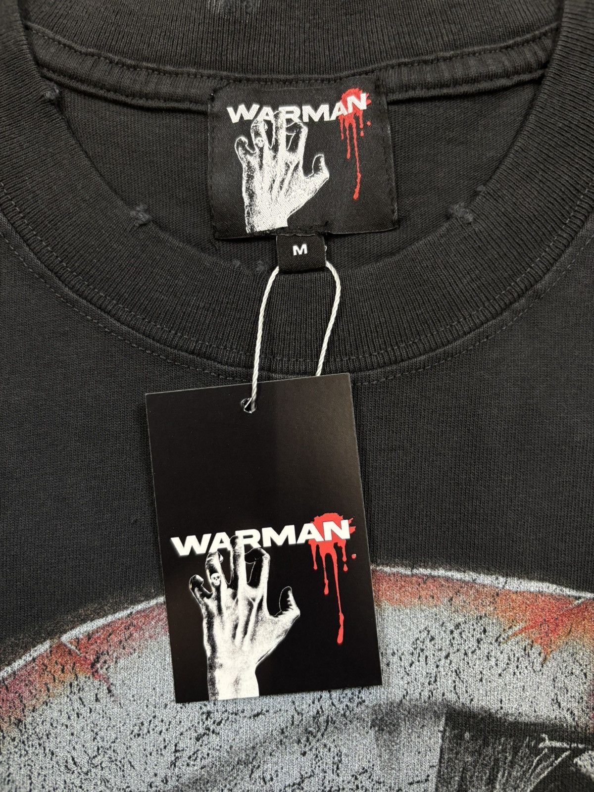 Vintage Warman Open Your Eye Graphic T-Shirt, Washed Black Size US M / EU 48-50 / 2 - 8 Thumbnail