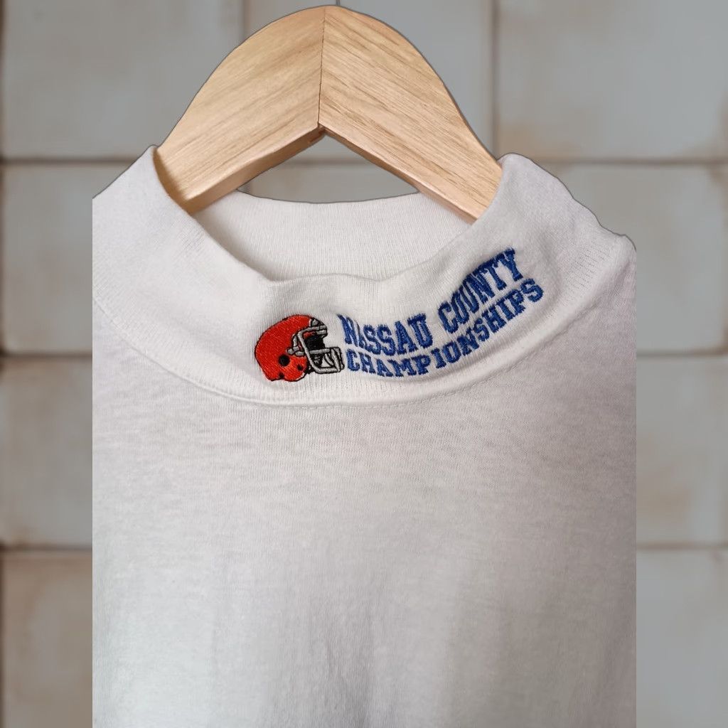 Vintage VINTAGE Nassau County Championships LI NY Half Turtleneck USA Made Long Sleeve Eagle USA Shirt Mens L White USA Sports 90s Size US L / EU 52-54 / 3 - 1 Thumbnail