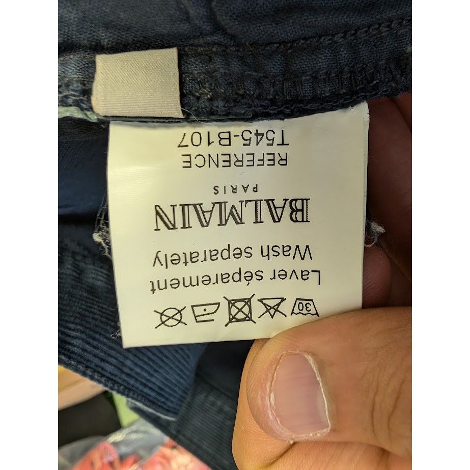 Balmain o1rbi21 Decarnin Corduroy Pants in Dark Blue Size US 31 - 6 Thumbnail