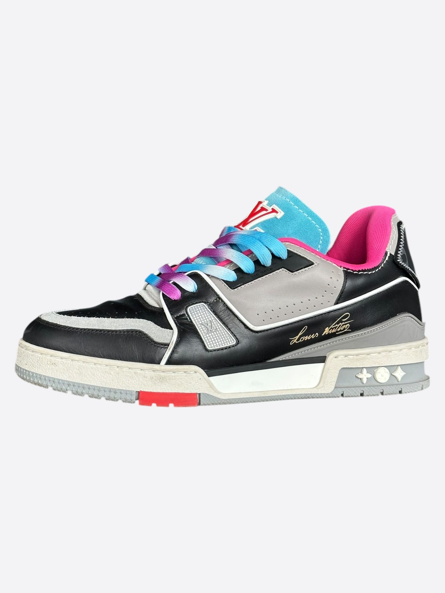Louis Vuitton Louis Vuitton Black Multicolor Upcycle Trainers Size US 9.5 / EU 42-43 - 3 Thumbnail