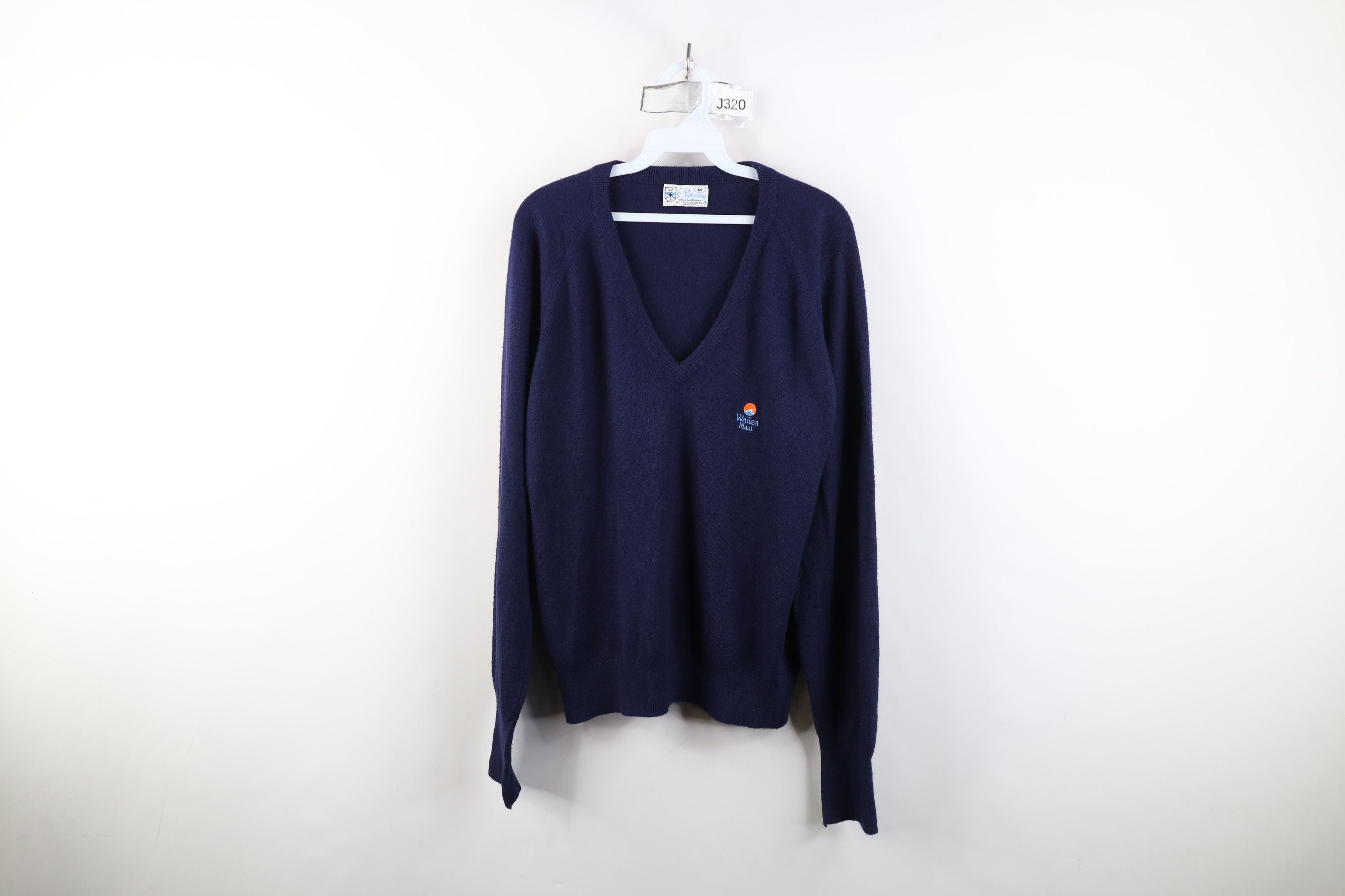 Vintage Vintage 70s Streetwear Soft Knit V-Neck Sweater Blue USA Size US M / EU 48-50 / 2 - 1 Thumbnail