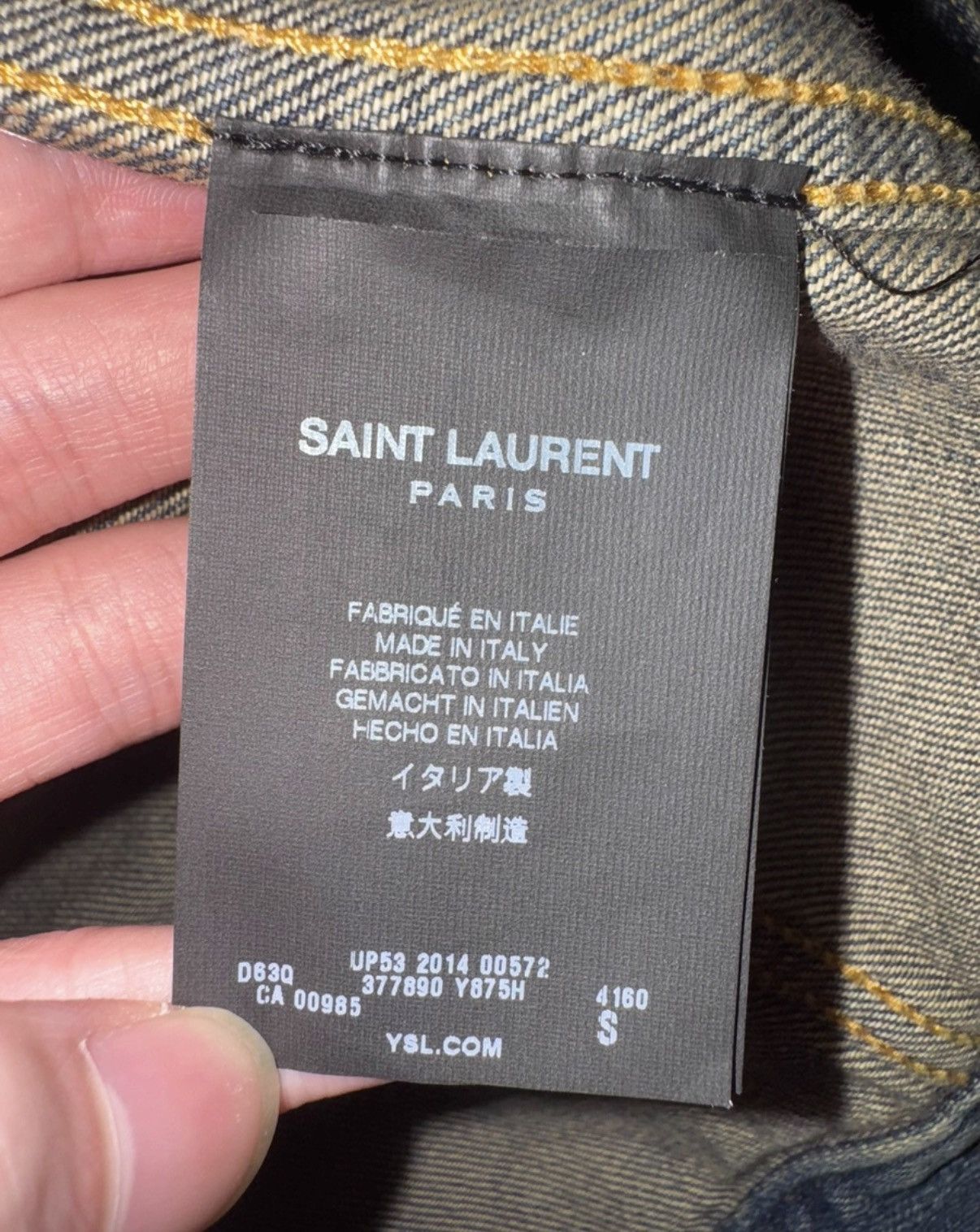 Saint Laurent Paris Saint Laurent (SLP)15SS Vintage Dark Blue Basic Denim Jacket Size US S / EU 44-46 / 1 - 5 Thumbnail