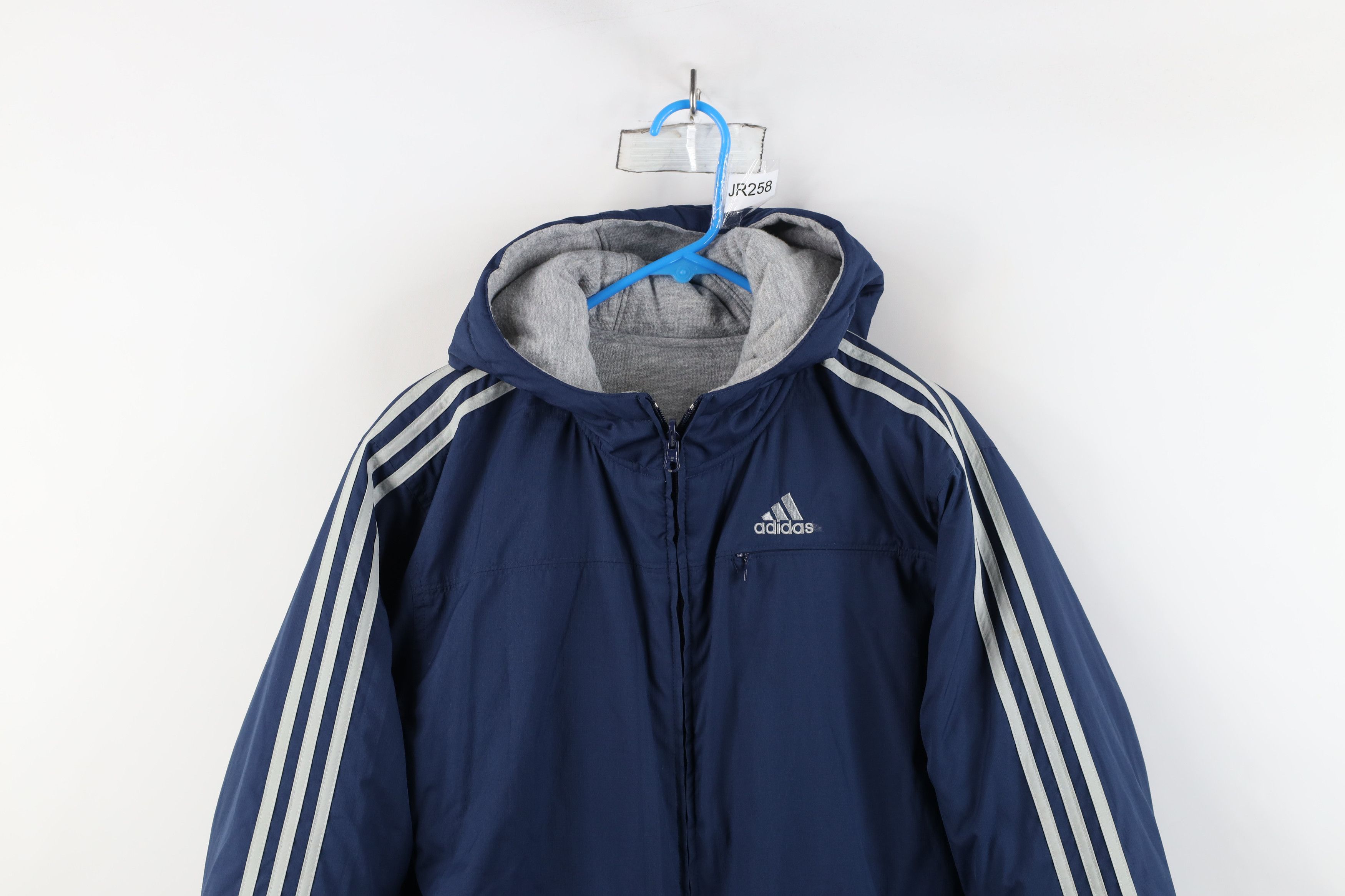 Adidas × Vintage Vintage Y2K 2003 Adidas Striped Reversible Hooded Jacket Size L / US 10 / IT 46 - 2 Thumbnail