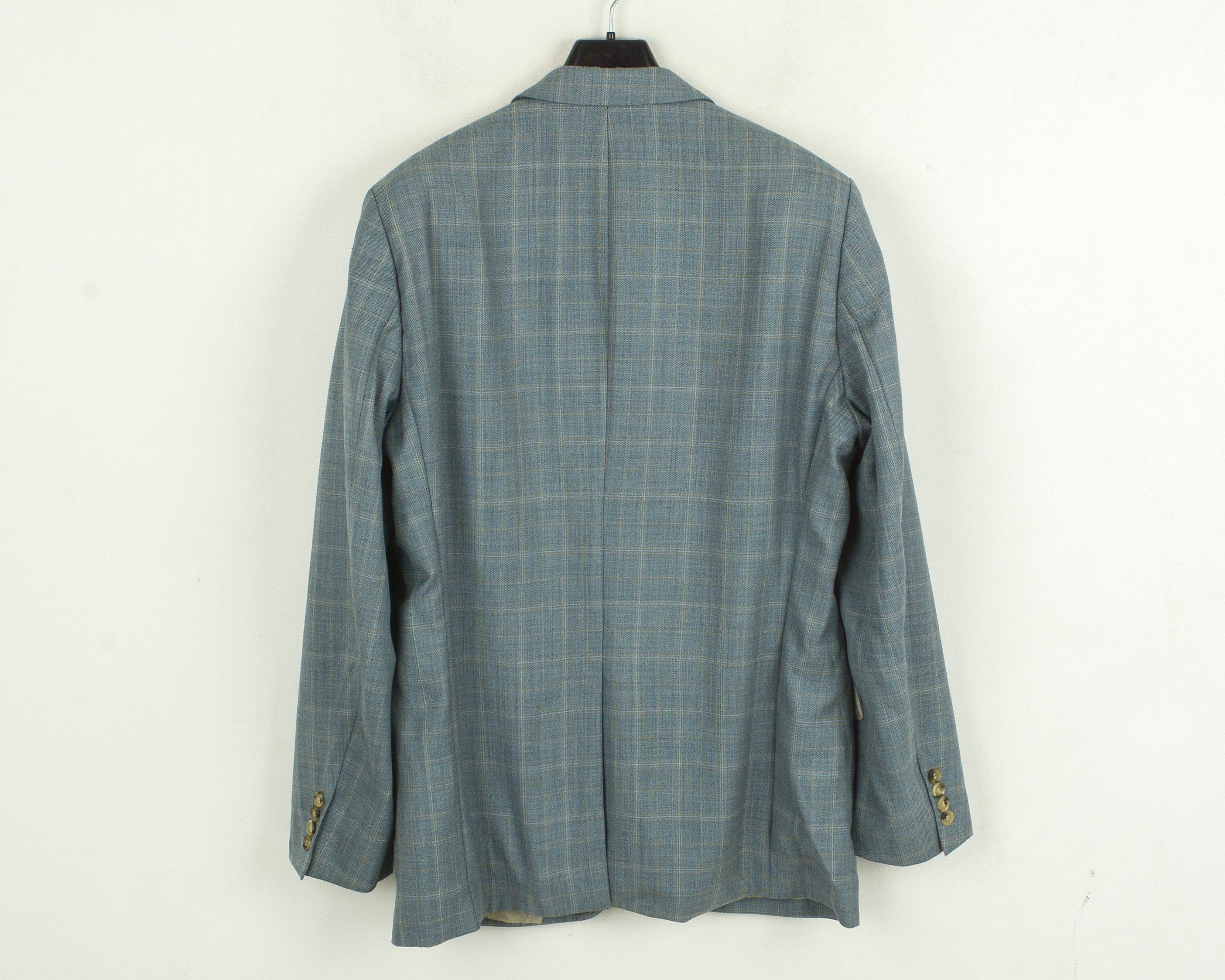 Hugo Angelico Vintage US 42 Check Blazer Coat Virgin Wool Jacket Size 42R - 9 Thumbnail