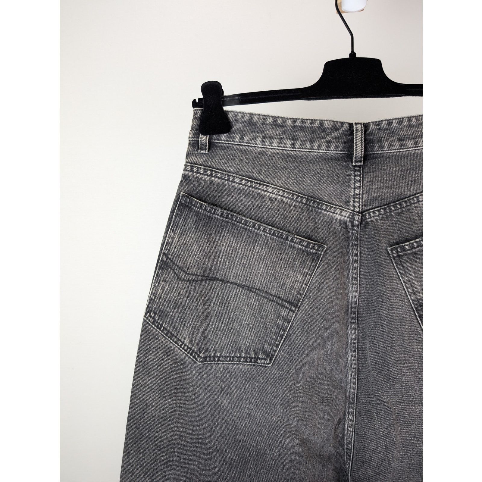 Balenciaga o1rshd1 Low Crotch Distressed Loose Denim Jeans in Black Size US 28 / EU 44 - 13 Thumbnail