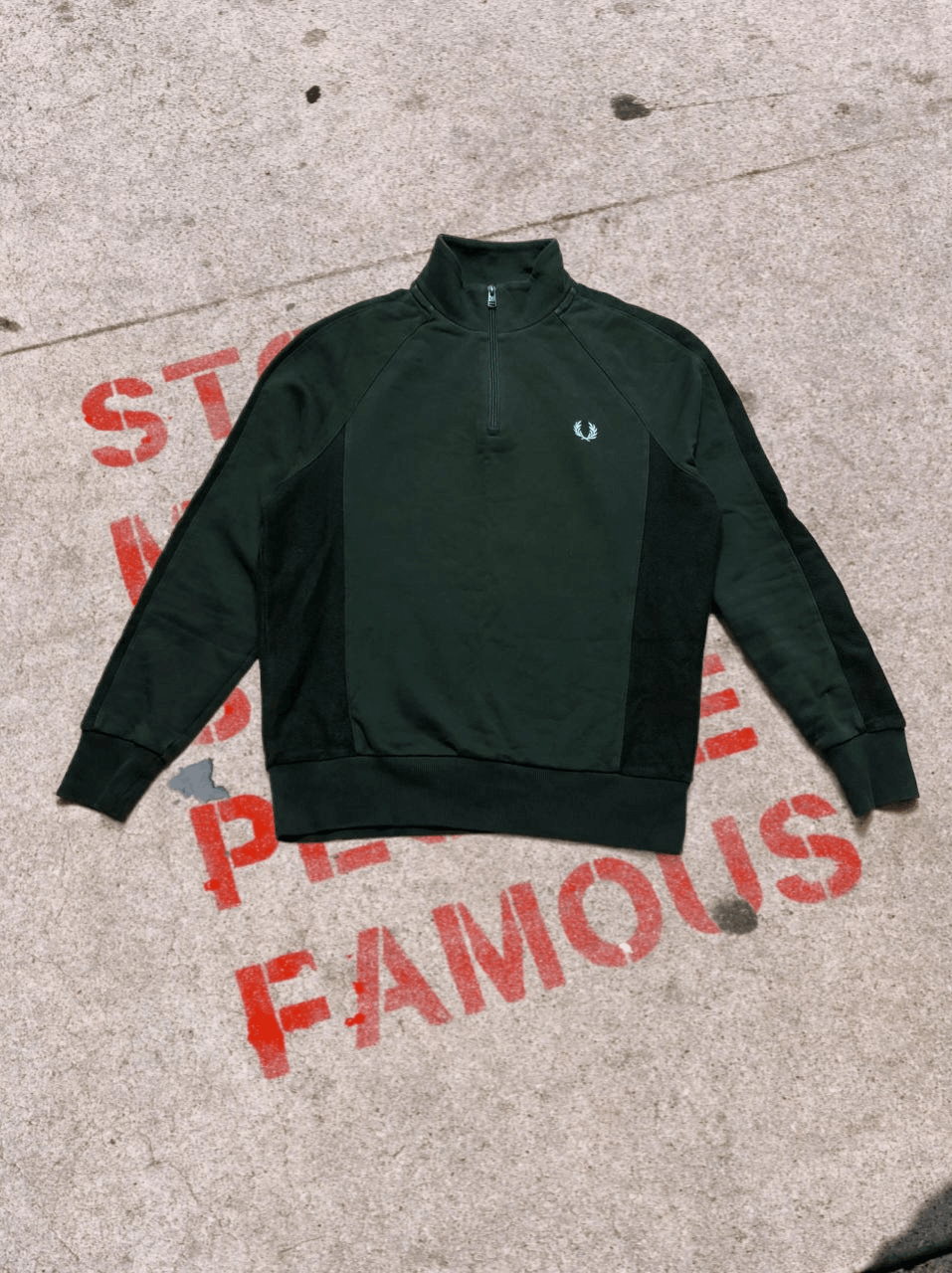 Fred Perry Men's Fred Perry Zipper Top Medium Green Size US M / EU 48-50 / 2 - 1 Thumbnail