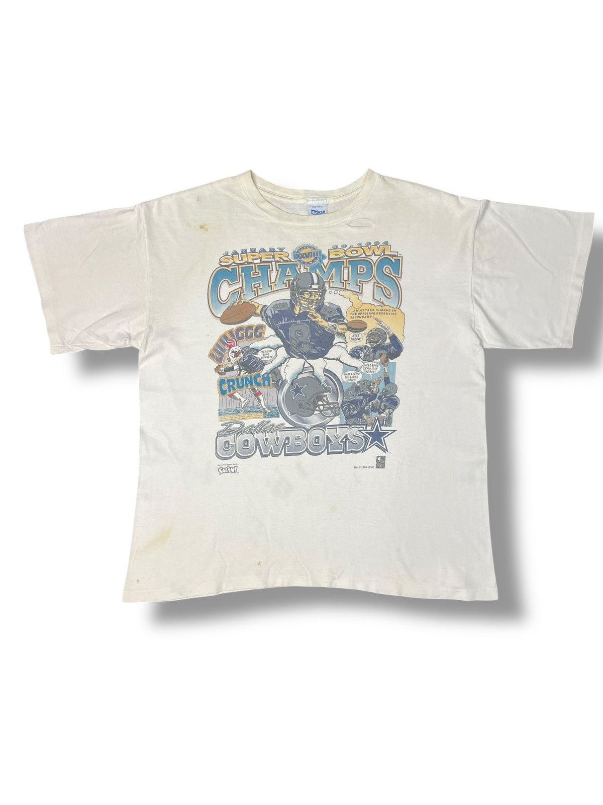 NFL × Salem Sportswear × Vintage Vintage Dallas Cowboys Comic Shirt Size US L / EU 52-54 / 3 - 1 Thumbnail