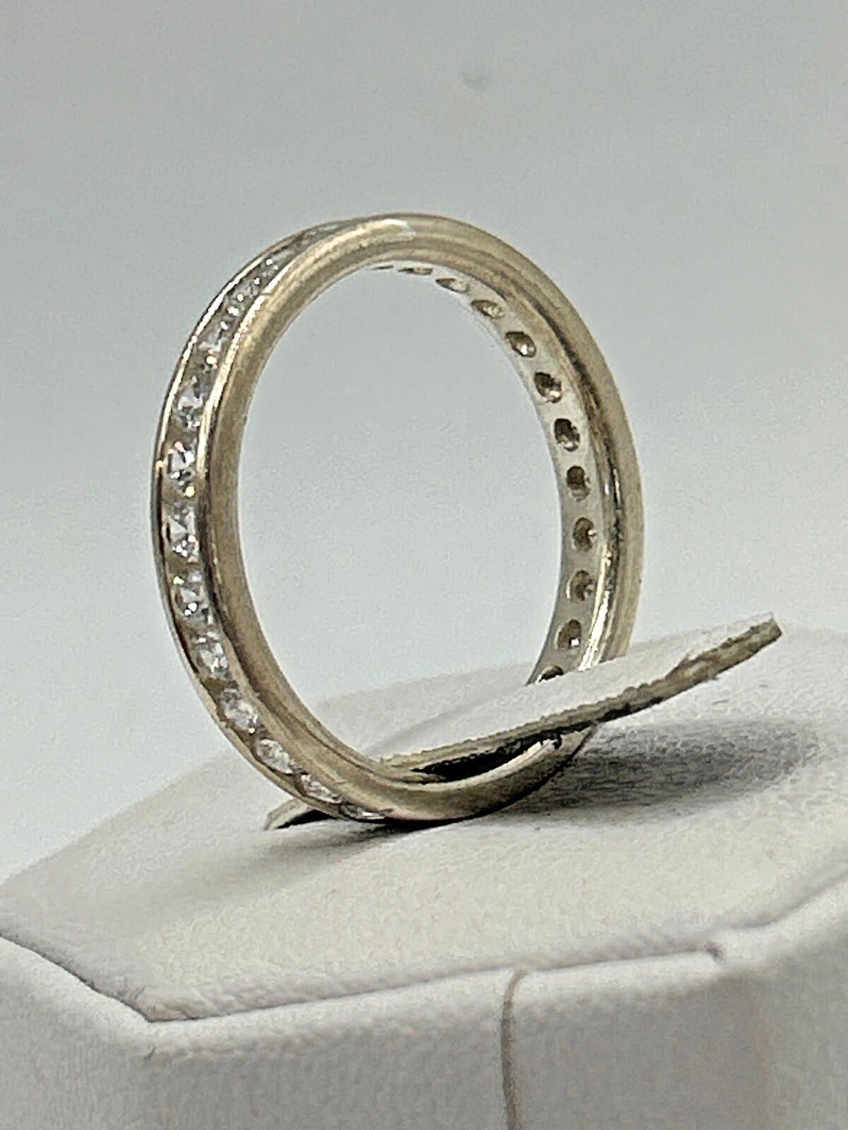 Sterling Silver Gold tone 925 Vintage Sterling Silver Ring Size 8.75 Pave Size ONE SIZE - 4 Thumbnail
